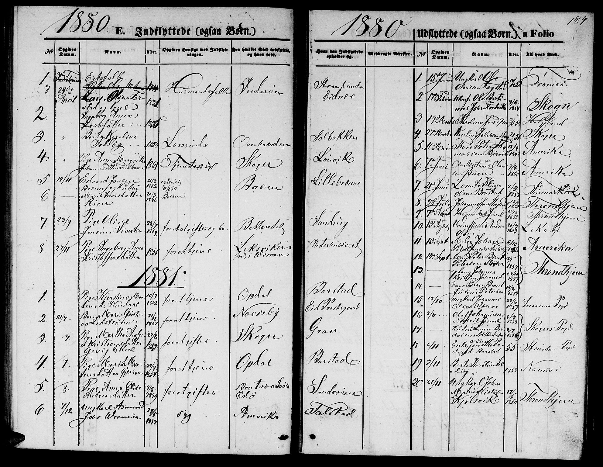 Ministerialprotokoller, klokkerbøker og fødselsregistre - Nord-Trøndelag, SAT/A-1458/722/L0225: Parish register (copy) no. 722C01, 1871-1888, p. 189