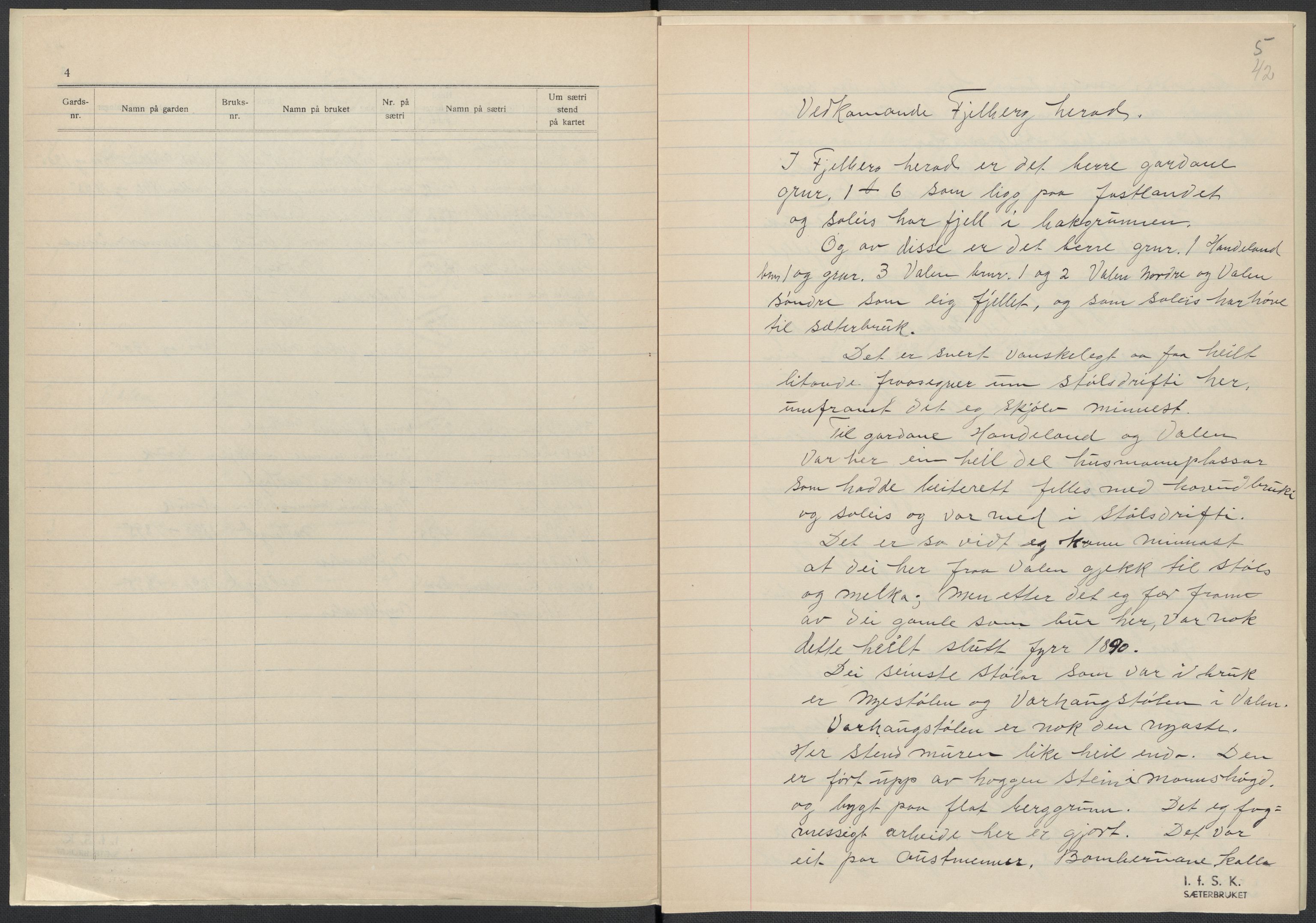 Instituttet for sammenlignende kulturforskning, AV/RA-PA-0424/F/Fc/L0009/0003: Eske B9: / Hordaland (perm XXIV), 1933-1938, p. 42