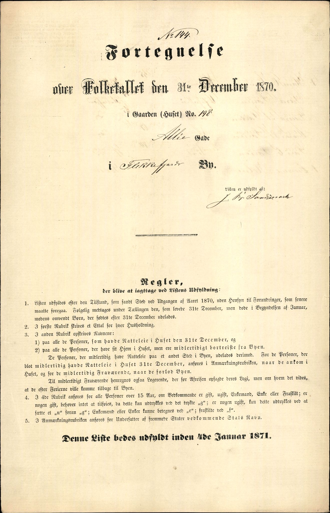 RA, 1870 census for 1004 Flekkefjord, 1870, p. 288