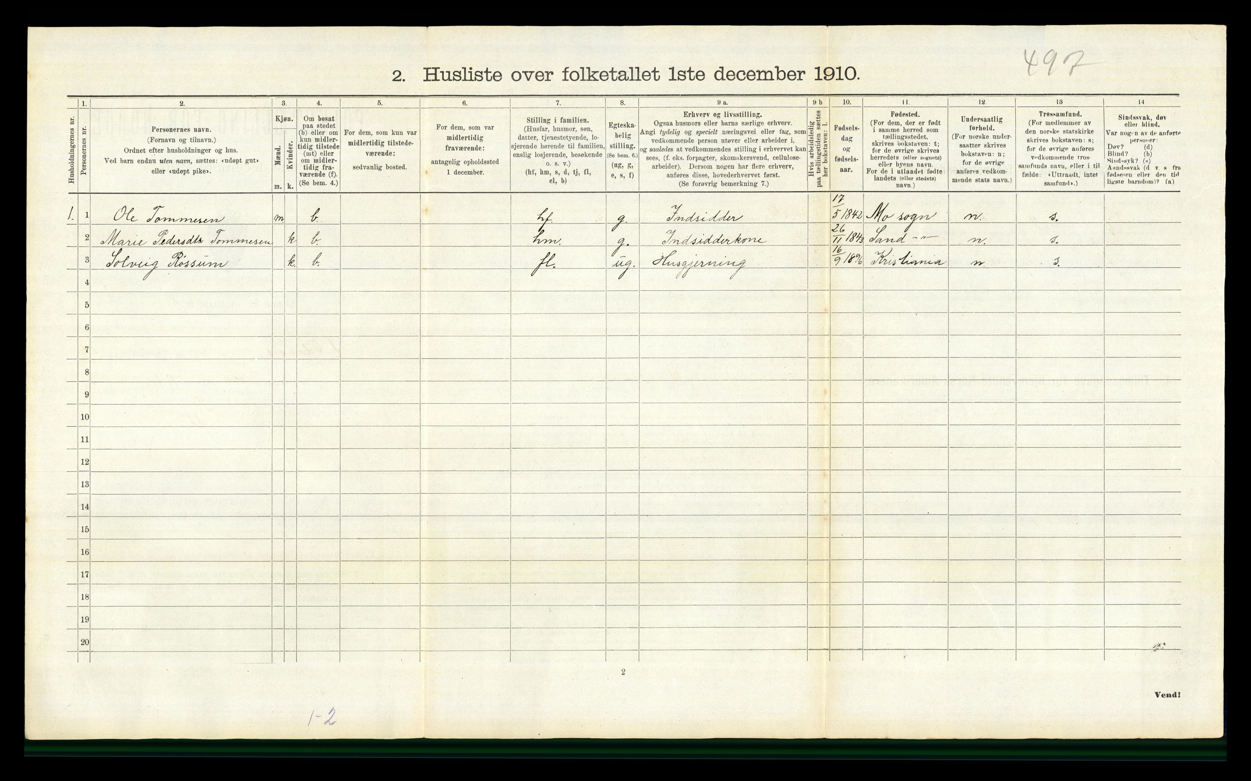 RA, 1910 census for Sør-Odal, 1910, p. 2491