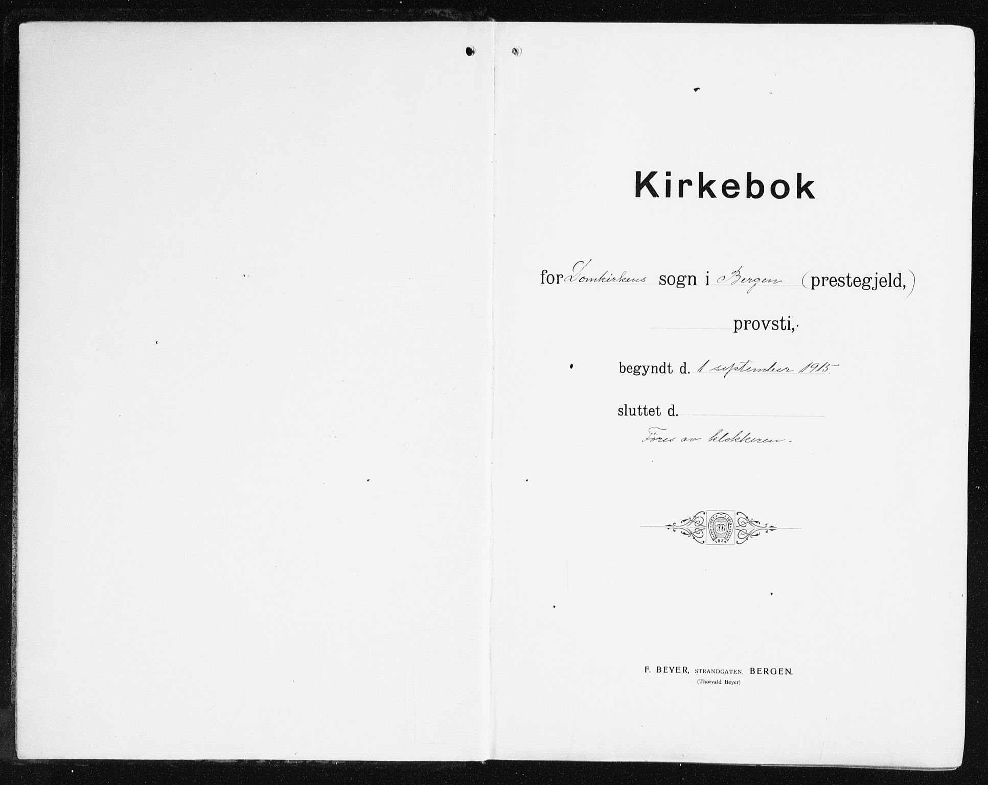 Domkirken sokneprestembete, AV/SAB-A-74801/H/Hab/L0018: Parish register (copy) no. B 11, 1915-1942