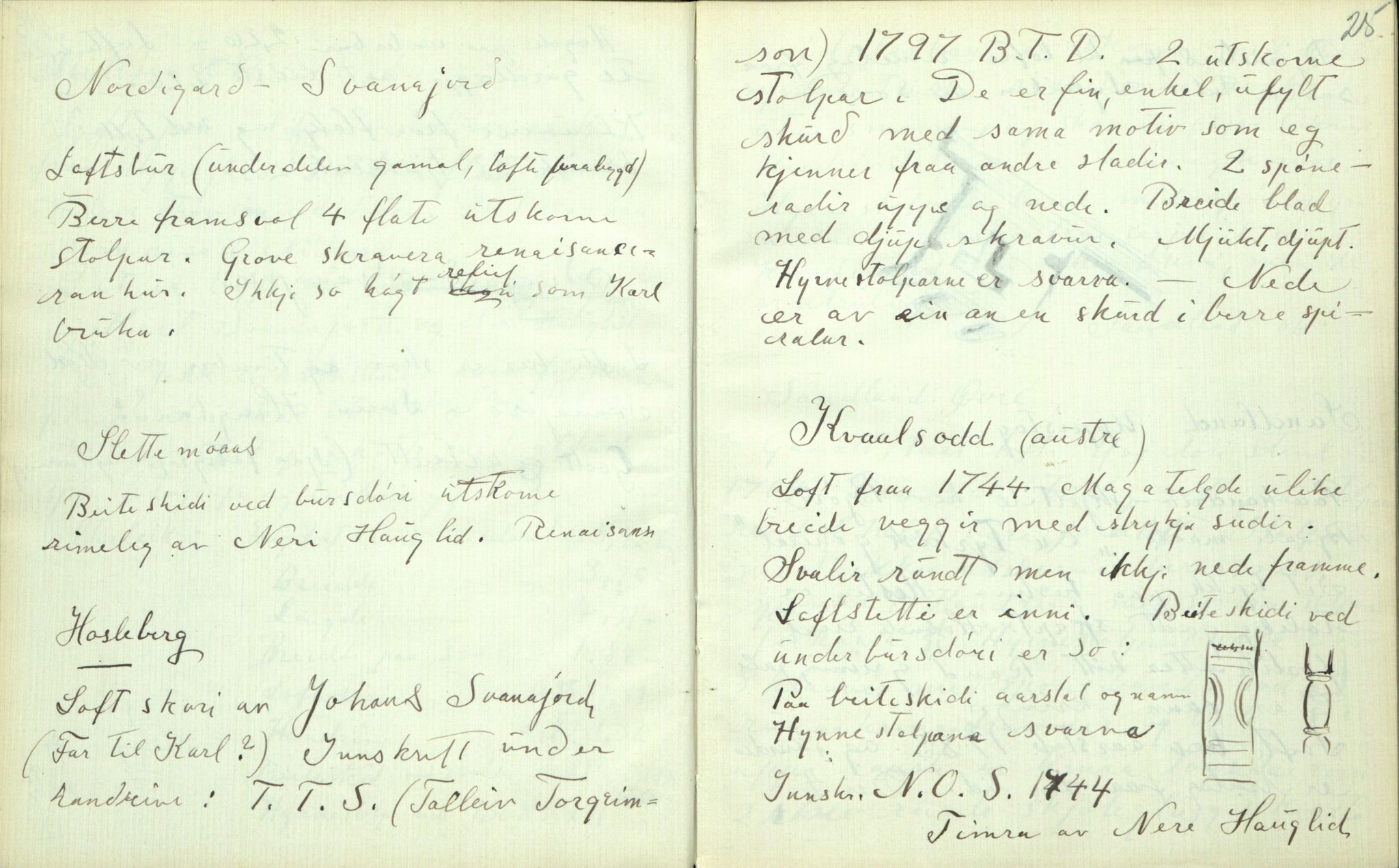 Rikard Berge, TEMU/TGM-A-1003/F/L0002/0026: 031-060 Innholdslister / 56 Folkekunst. Utskurd, snikring, timbring, svarving etc. , 1910, p. 24-25