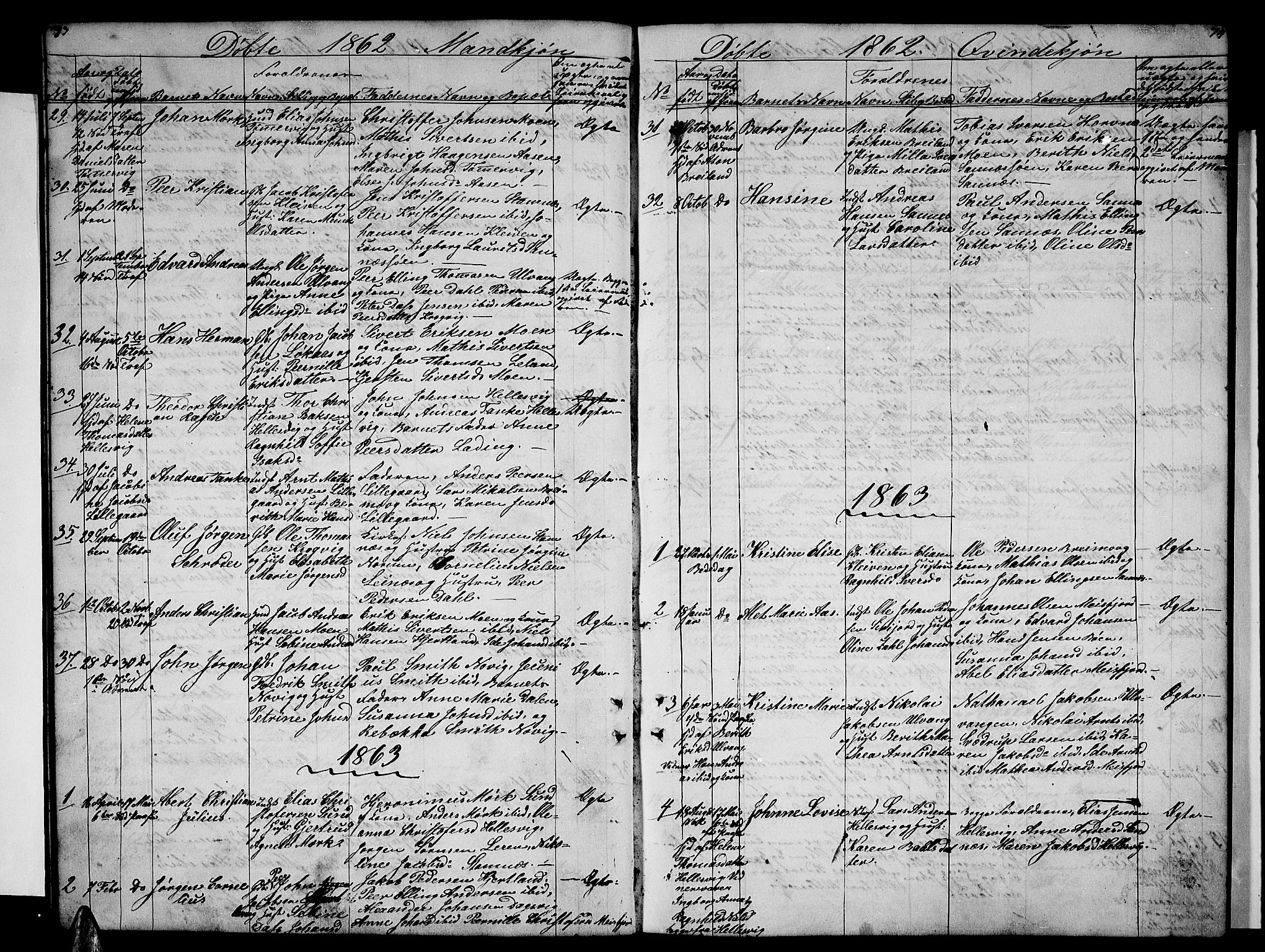 Ministerialprotokoller, klokkerbøker og fødselsregistre - Nordland, AV/SAT-A-1459/831/L0475: Parish register (copy) no. 831C02, 1851-1865, p. 73-74