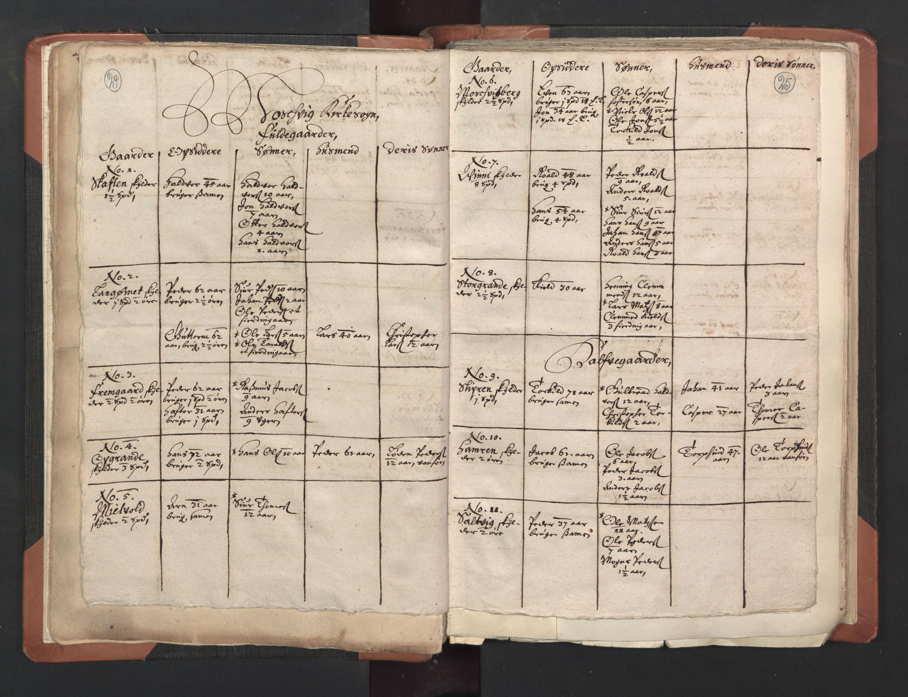 RA, Vicar's Census 1664-1666, no. 33: Innherad deanery, 1664-1666, p. 24-25