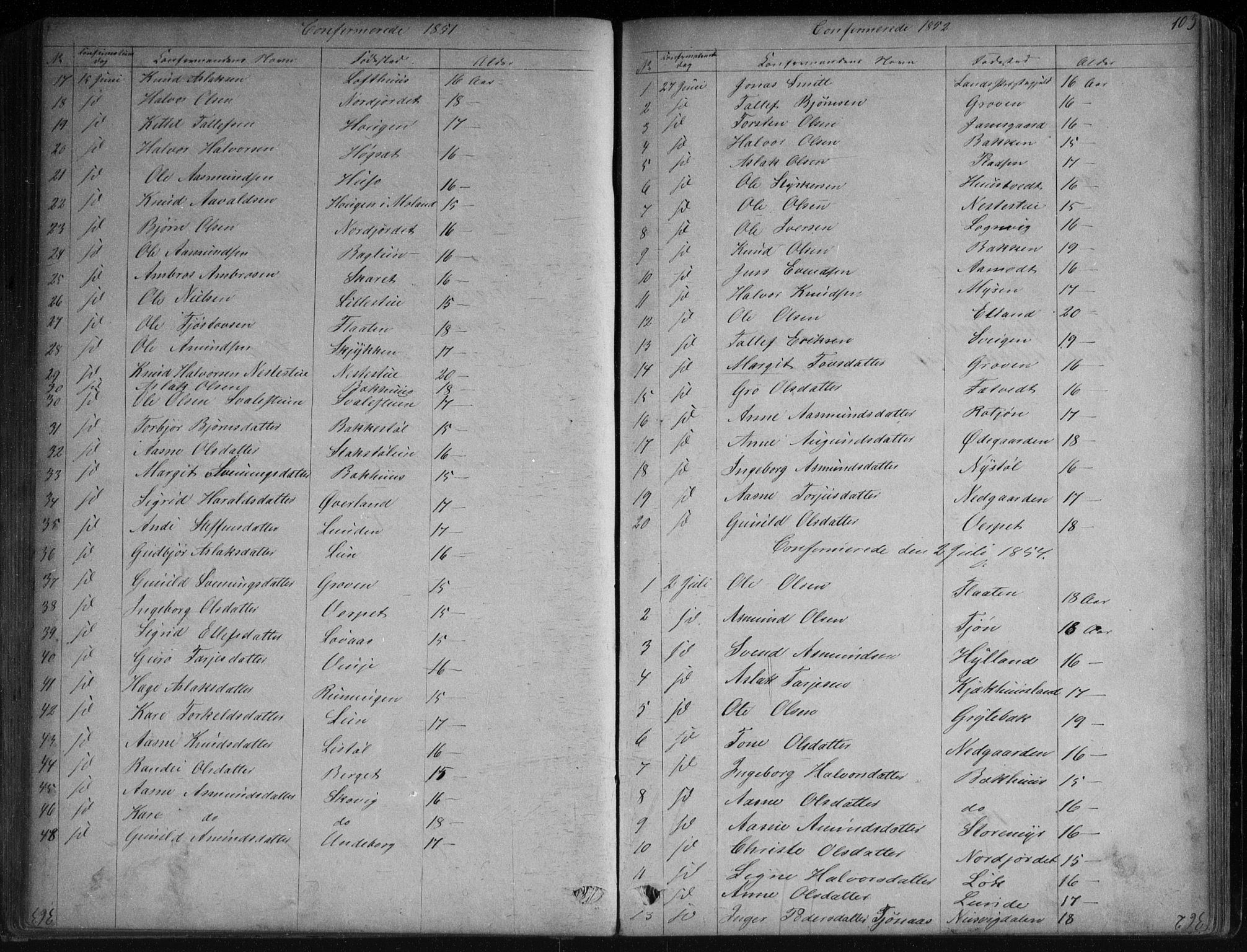 Vinje kirkebøker, SAKO/A-312/G/Ga/L0002: Parish register (copy) no. I 2, 1849-1893, p. 103