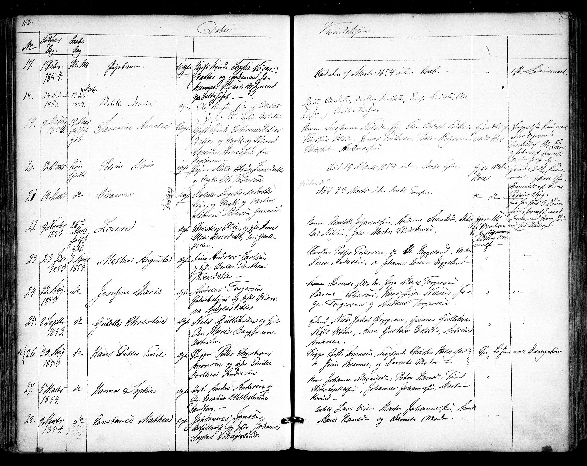 Halden prestekontor Kirkebøker, AV/SAO-A-10909/F/Fa/L0006: Parish register (official) no. I 6, 1845-1856, p. 162