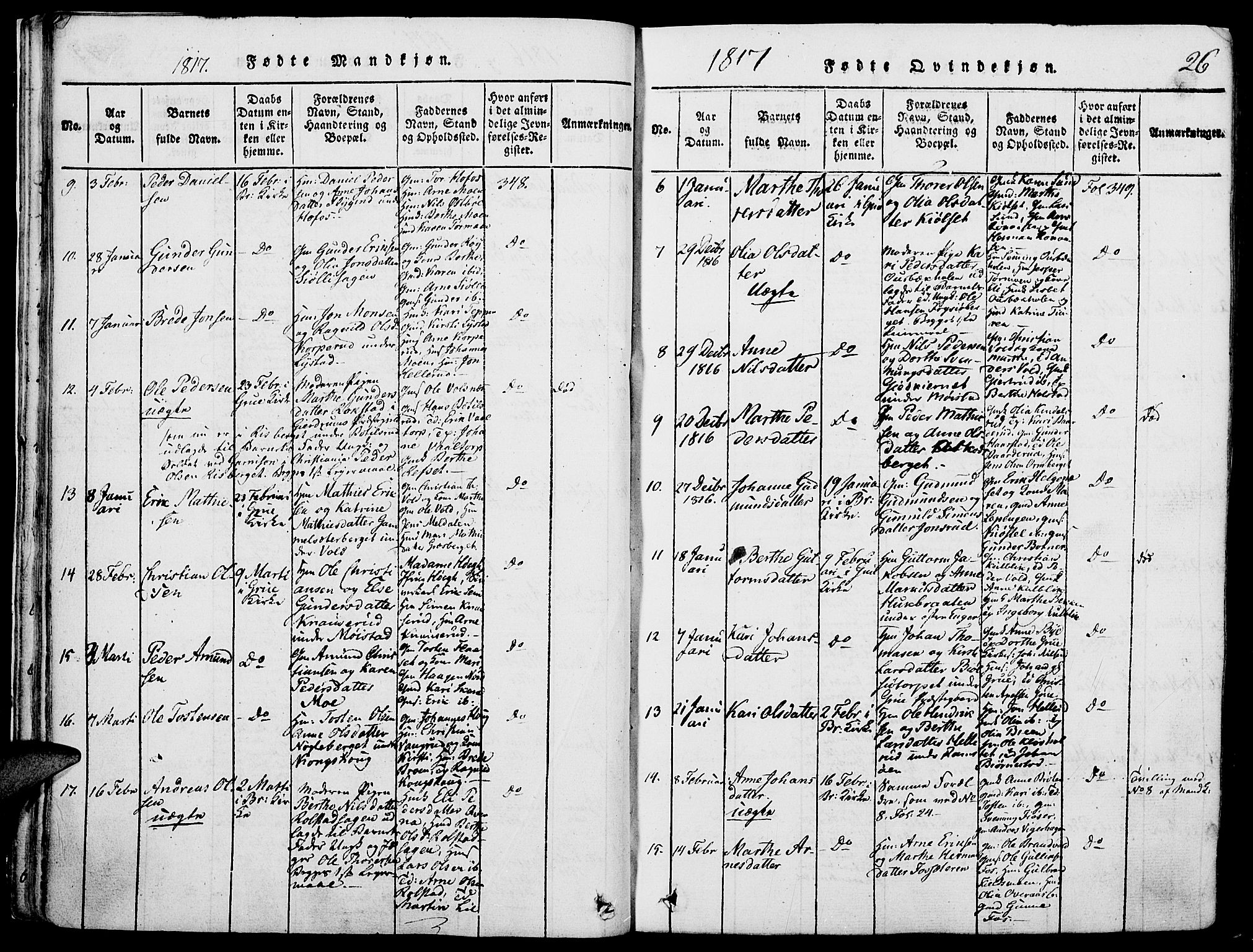 Grue prestekontor, AV/SAH-PREST-036/H/Ha/Haa/L0006: Parish register (official) no. 6, 1814-1830, p. 26