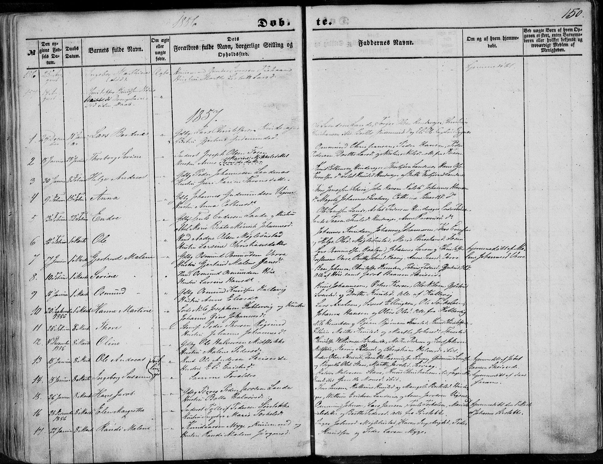Avaldsnes sokneprestkontor, SAST/A -101851/H/Ha/Haa/L0008: Parish register (official) no. A 8, 1847-1857, p. 150