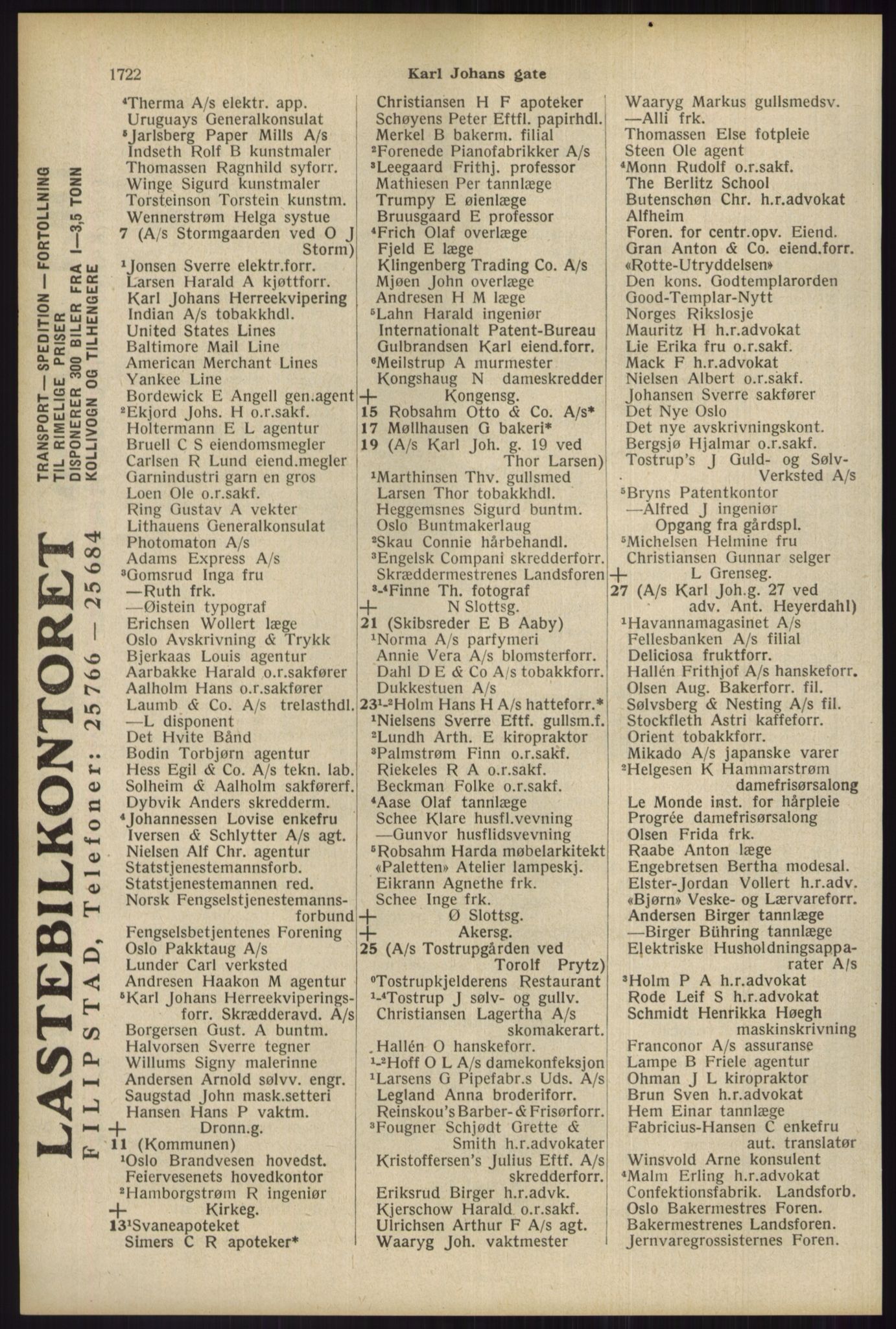 Kristiania/Oslo adressebok, PUBL/-, 1934, p. 1722