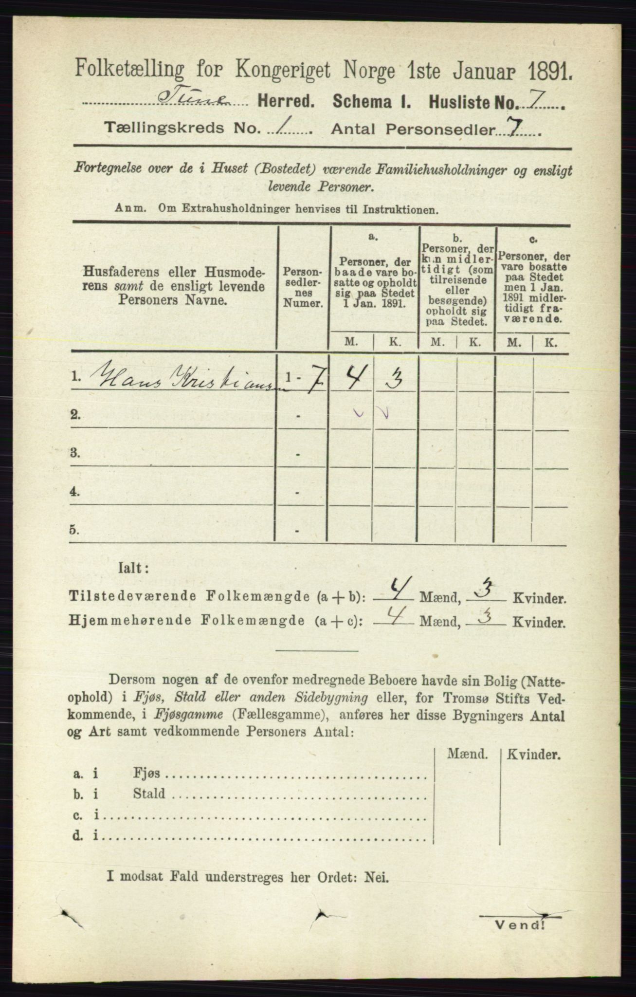 RA, 1891 census for 0130 Tune, 1891, p. 57