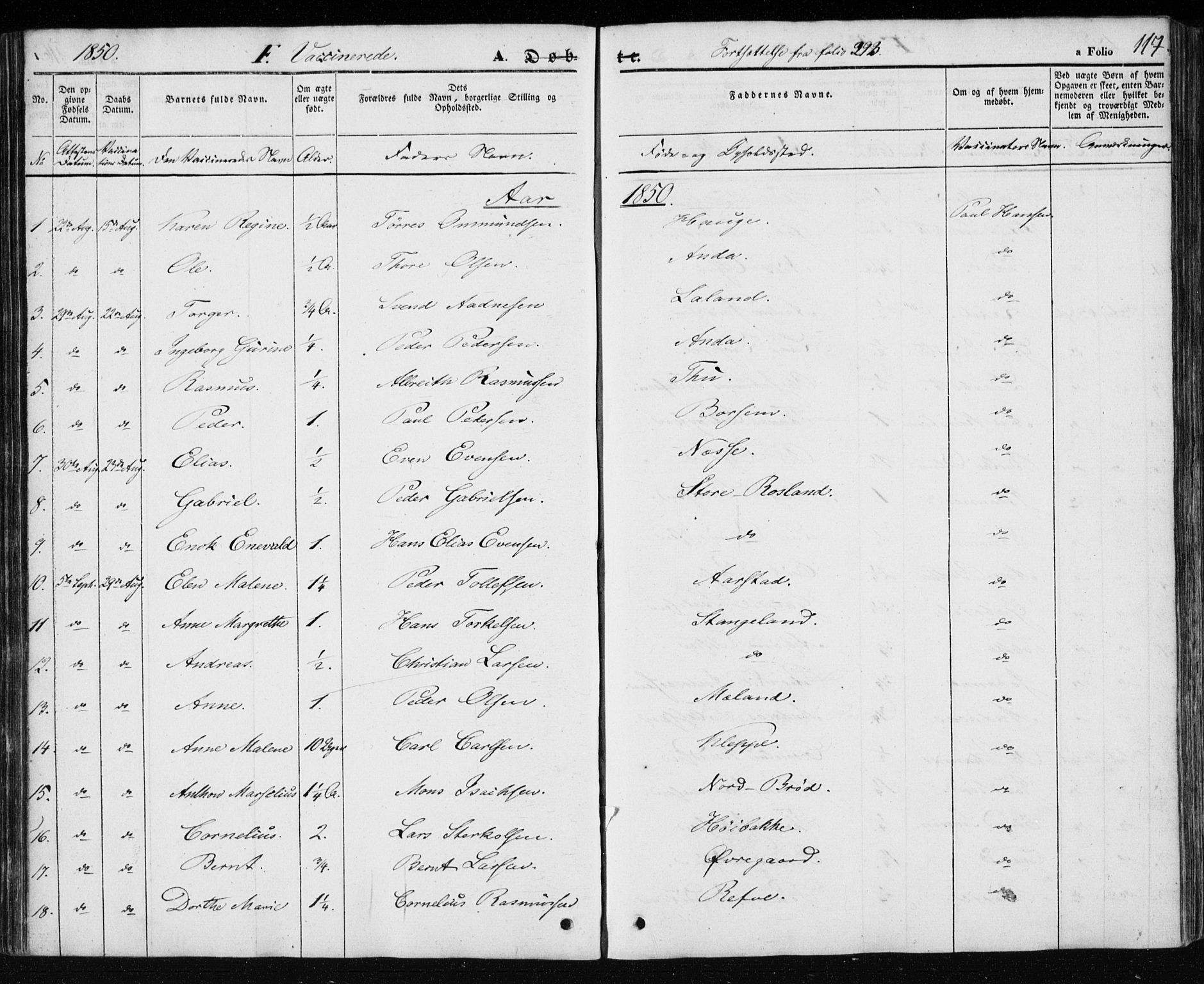 Klepp sokneprestkontor, SAST/A-101803/001/3/30BA/L0004: Parish register (official) no. A 4, 1842-1852, p. 117