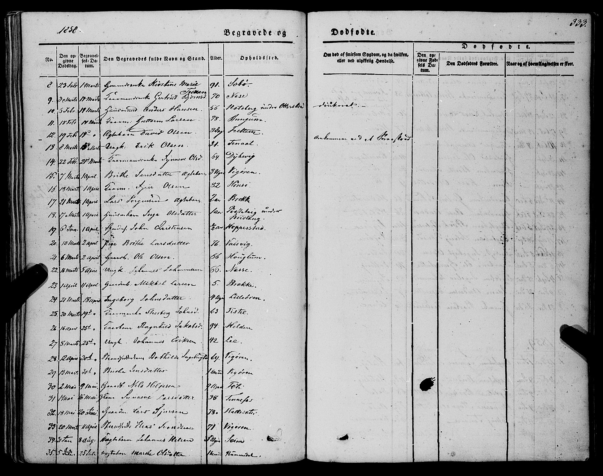 Vik sokneprestembete, AV/SAB-A-81501/H/Haa/Haaa/L0008: Parish register (official) no. A 8, 1846-1865, p. 333