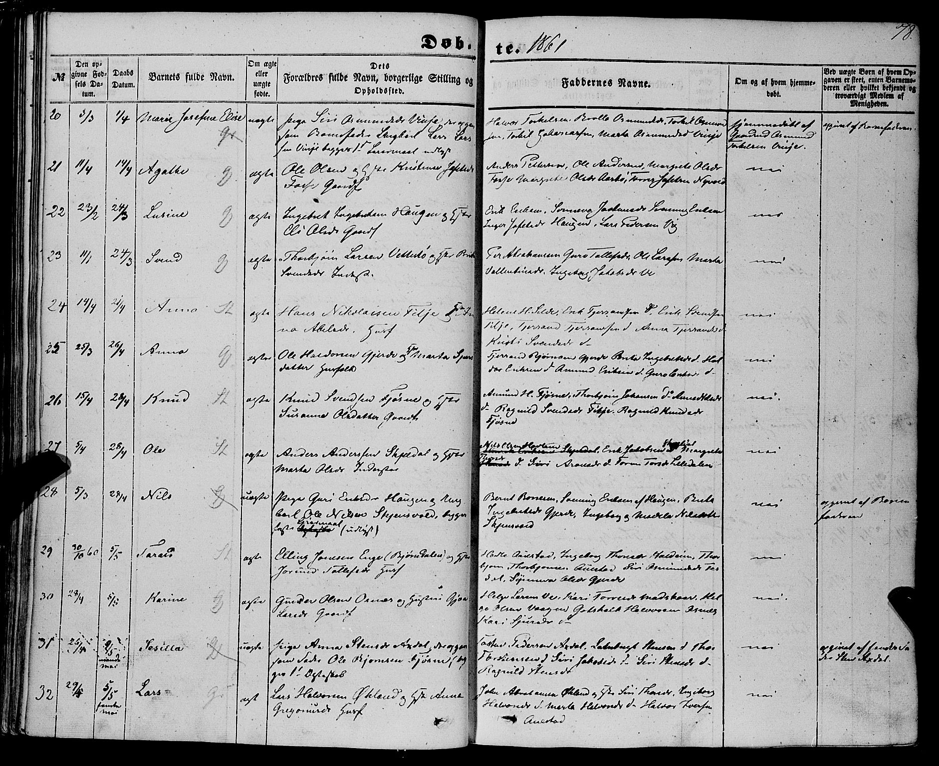 Etne sokneprestembete, AV/SAB-A-75001/H/Haa: Parish register (official) no. A 8, 1848-1862, p. 78