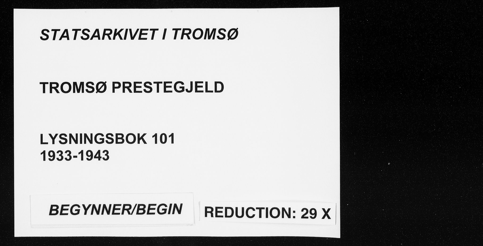 Tromsø sokneprestkontor/stiftsprosti/domprosti, SATØ/S-1343/H/Hc/L0101: Banns register no. 101, 1933-1943