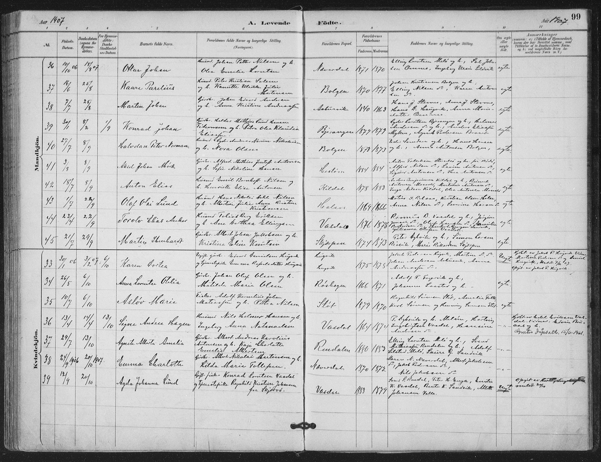 Ministerialprotokoller, klokkerbøker og fødselsregistre - Nordland, AV/SAT-A-1459/843/L0628: Parish register (official) no. 843A03, 1889-1907, p. 99