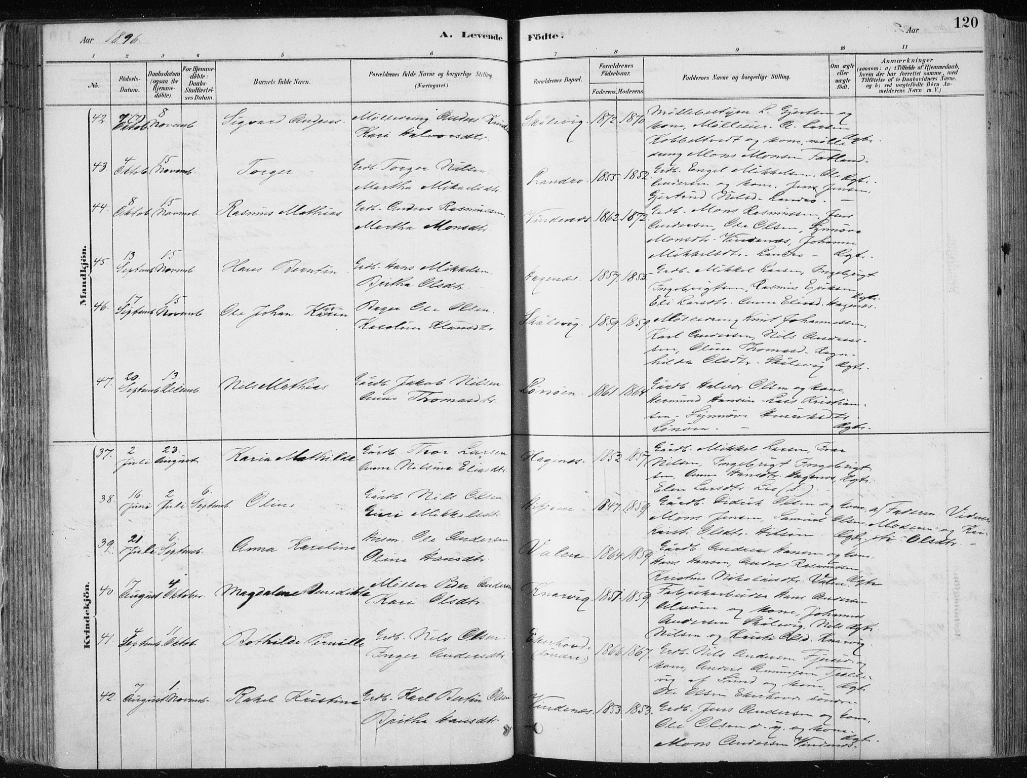Fjell sokneprestembete, SAB/A-75301/H/Haa: Parish register (official) no. A  8, 1878-1898, p. 120