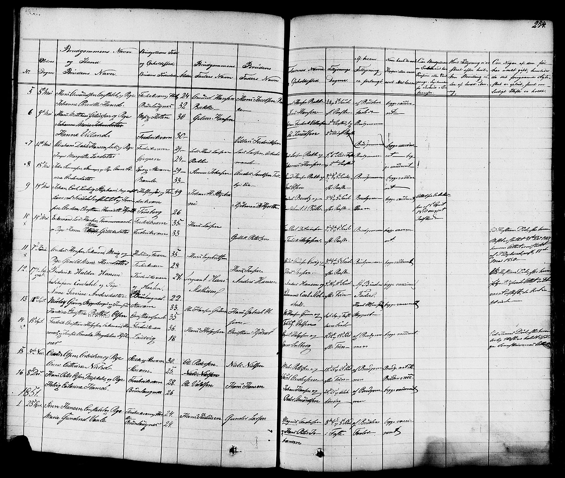 Stavern kirkebøker, AV/SAKO-A-318/F/Fa/L0007: Parish register (official) no. 7, 1840-1877, p. 254