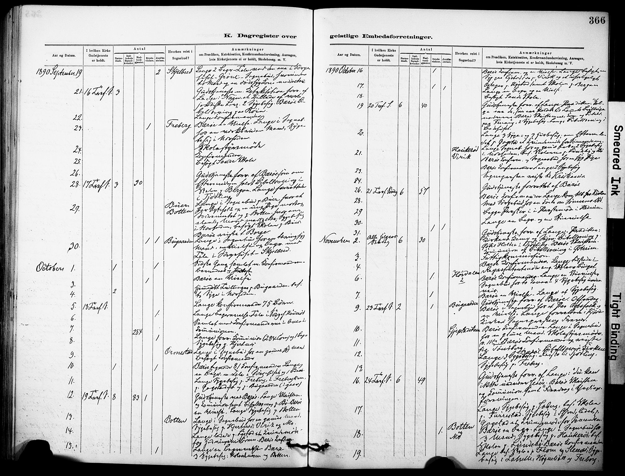 Sandar kirkebøker, AV/SAKO-A-243/F/Fa/L0013: Parish register (official) no. 13, 1883-1895, p. 366