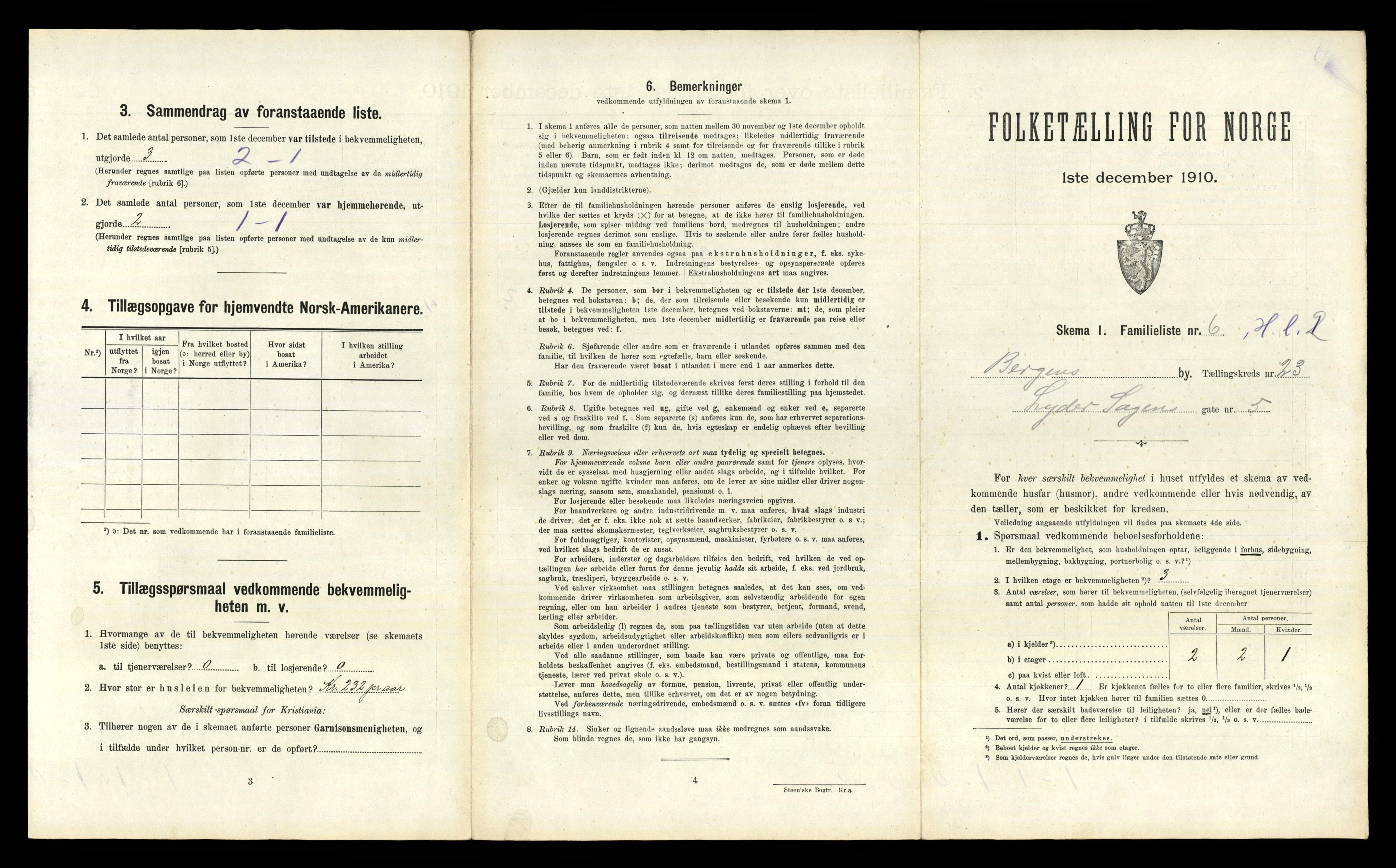 RA, 1910 census for Bergen, 1910, p. 7427