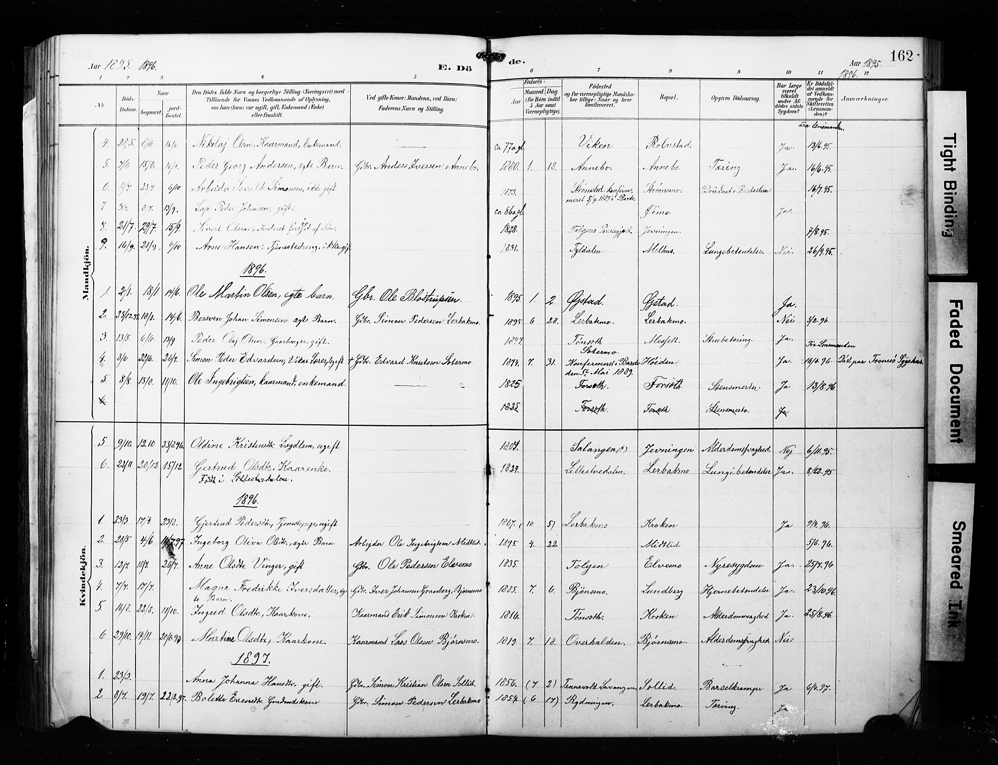 Målselv sokneprestembete, SATØ/S-1311/G/Ga/Gab/L0008klokker: Parish register (copy) no. 8, 1895-1913, p. 162