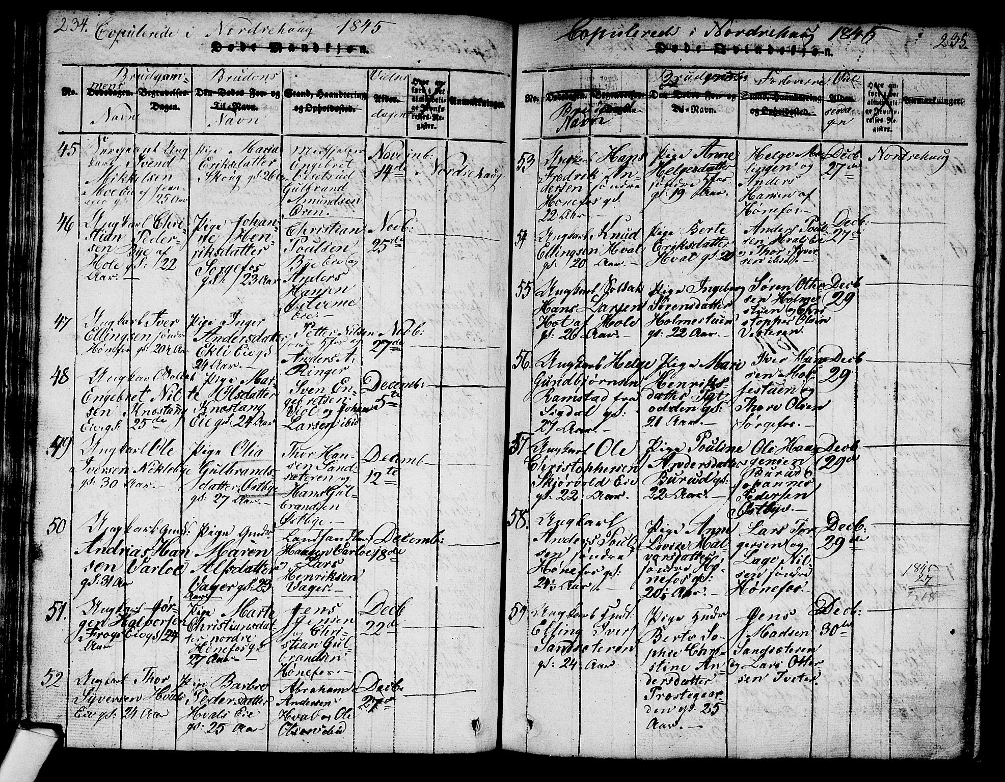 Norderhov kirkebøker, SAKO/A-237/G/Ga/L0003: Parish register (copy) no. I 3 /1, 1814-1876, p. 234-235
