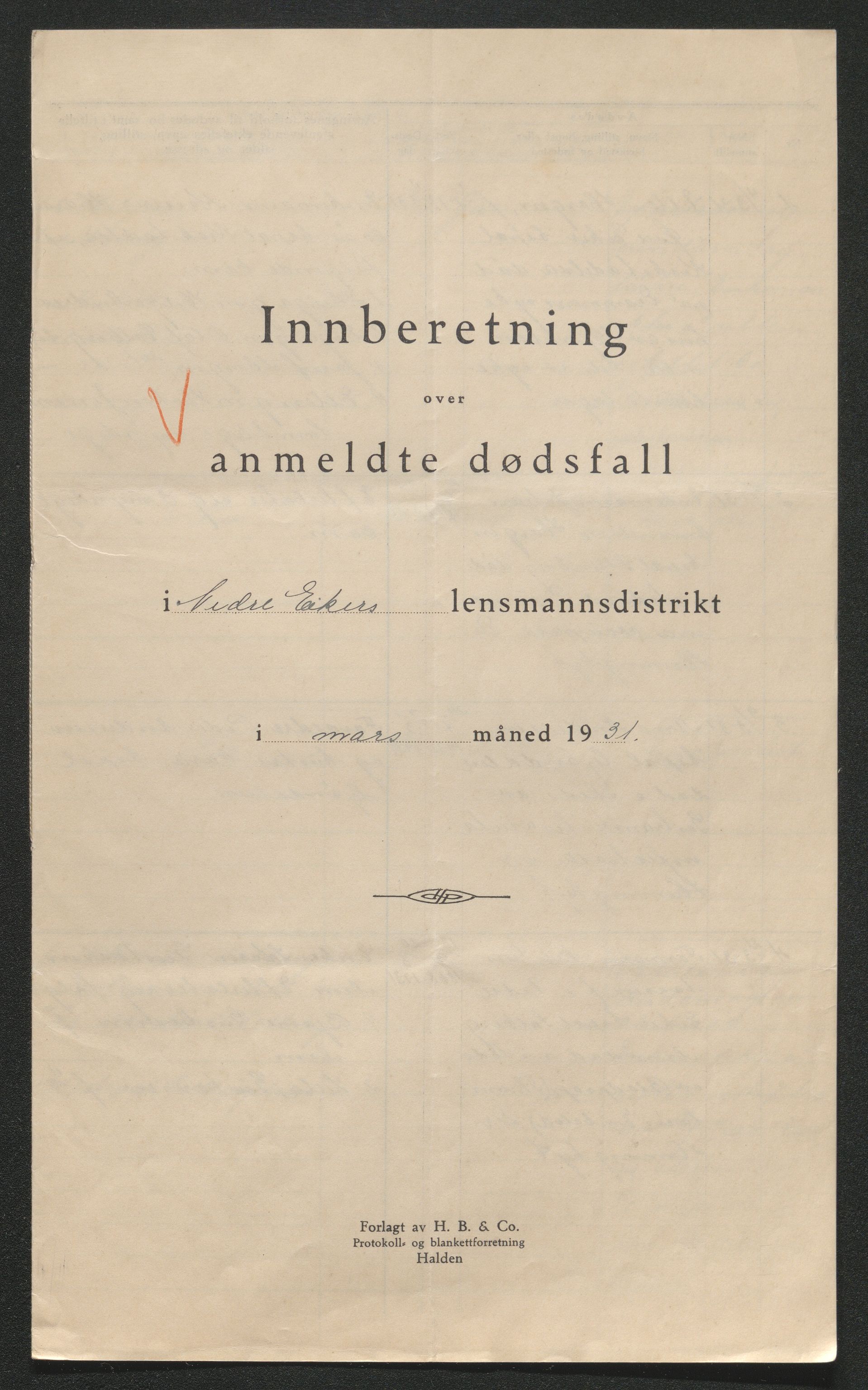 Eiker, Modum og Sigdal sorenskriveri, AV/SAKO-A-123/H/Ha/Hab/L0046: Dødsfallsmeldinger, 1930-1931, p. 771