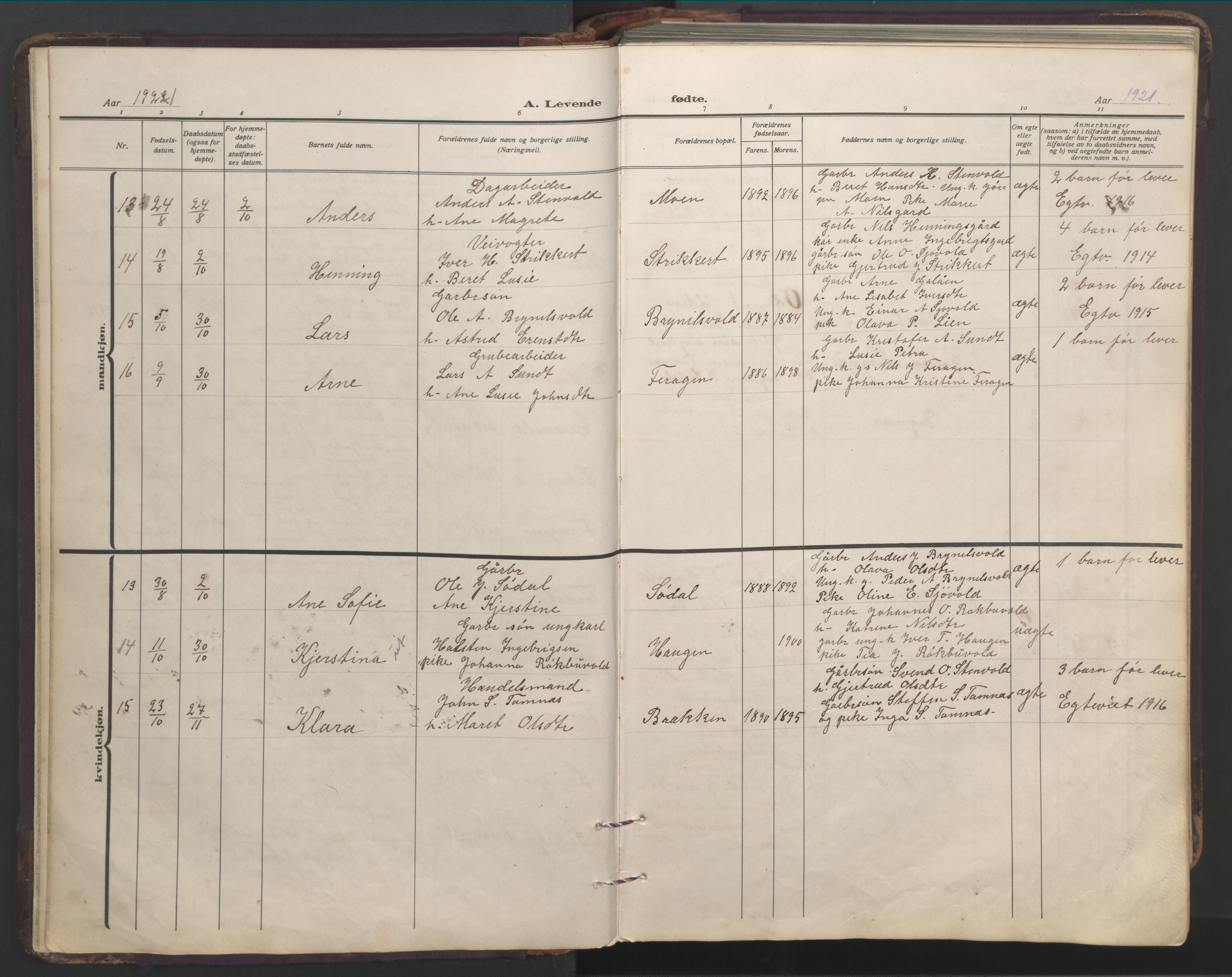 Ministerialprotokoller, klokkerbøker og fødselsregistre - Sør-Trøndelag, SAT/A-1456/683/L0951: Parish register (copy) no. 683C03, 1919-1970