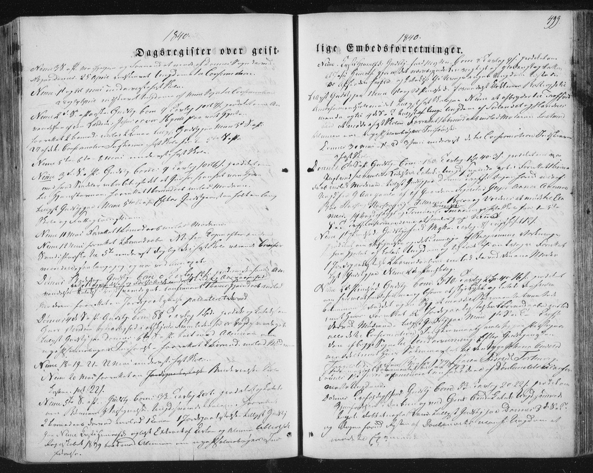 Ministerialprotokoller, klokkerbøker og fødselsregistre - Nordland, AV/SAT-A-1459/838/L0549: Parish register (official) no. 838A07, 1840-1854, p. 499