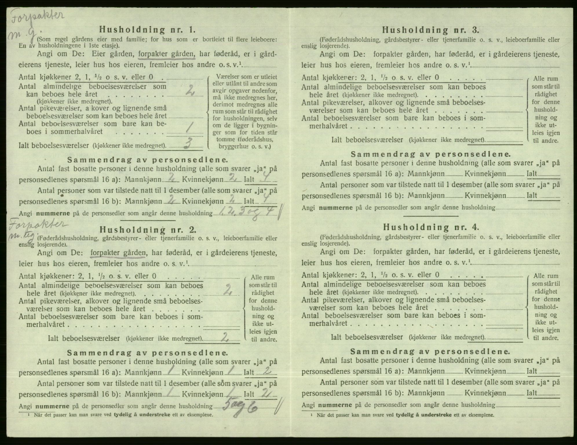 SAB, 1920 census for Vossestrand, 1920, p. 161