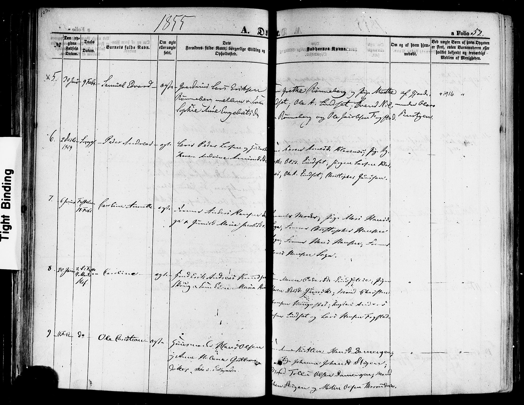 Hof kirkebøker, SAKO/A-64/F/Fa/L0006: Parish register (official) no. I 6, 1851-1877, p. 52