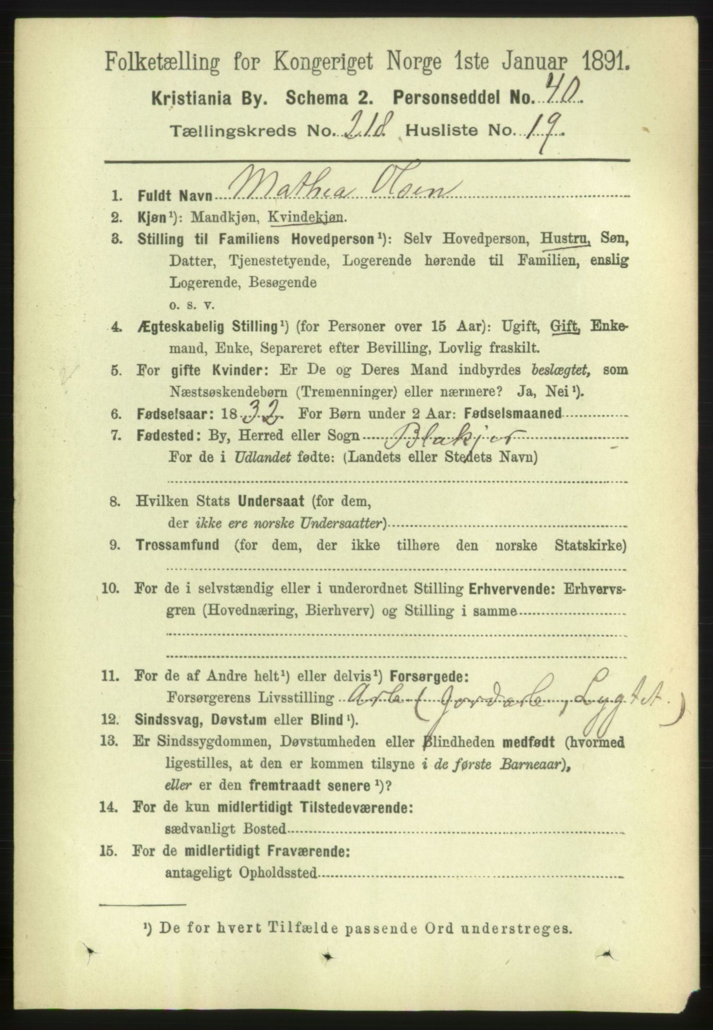 RA, 1891 census for 0301 Kristiania, 1891, p. 129512