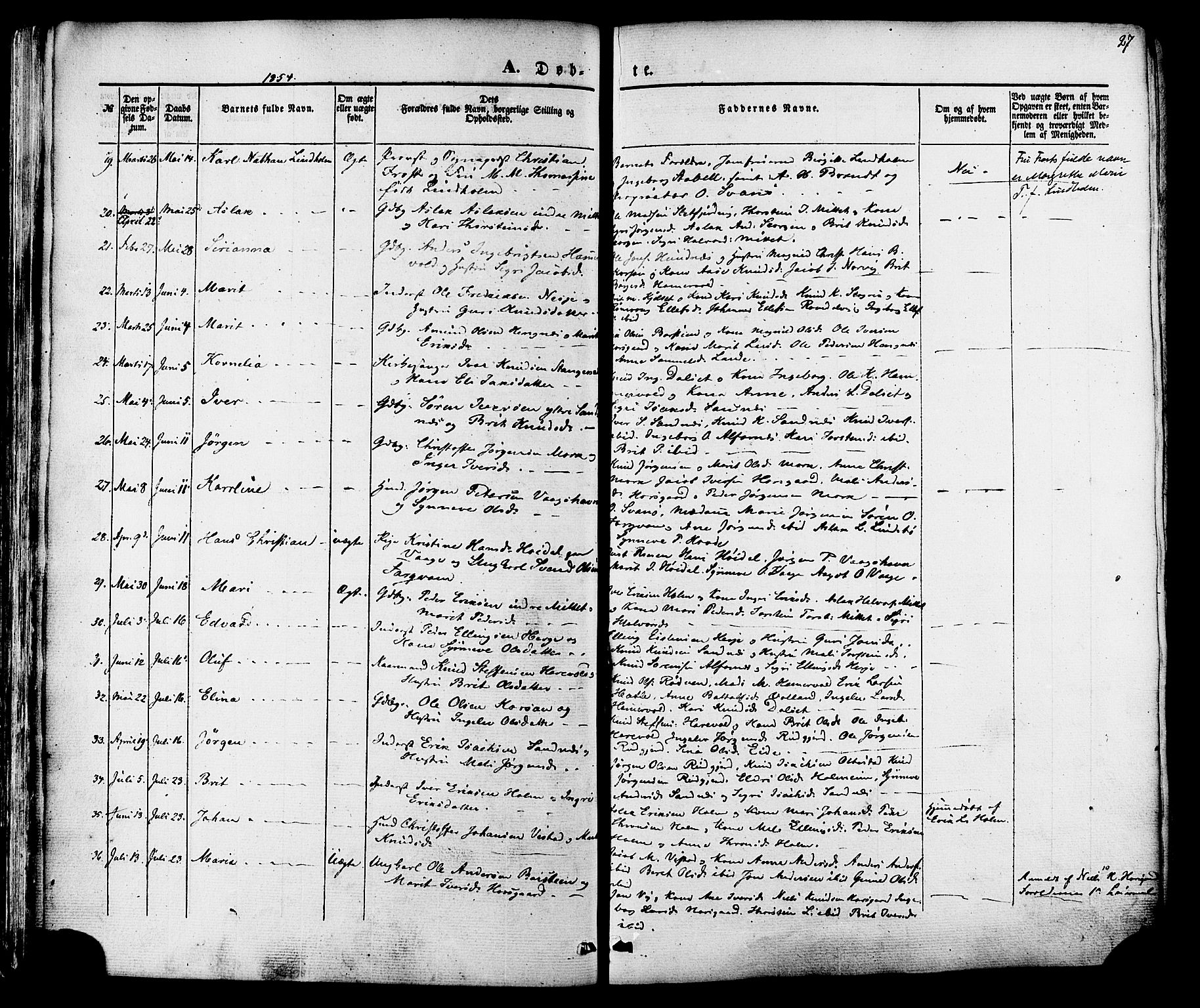 Ministerialprotokoller, klokkerbøker og fødselsregistre - Møre og Romsdal, AV/SAT-A-1454/547/L0603: Parish register (official) no. 547A05, 1846-1877, p. 27