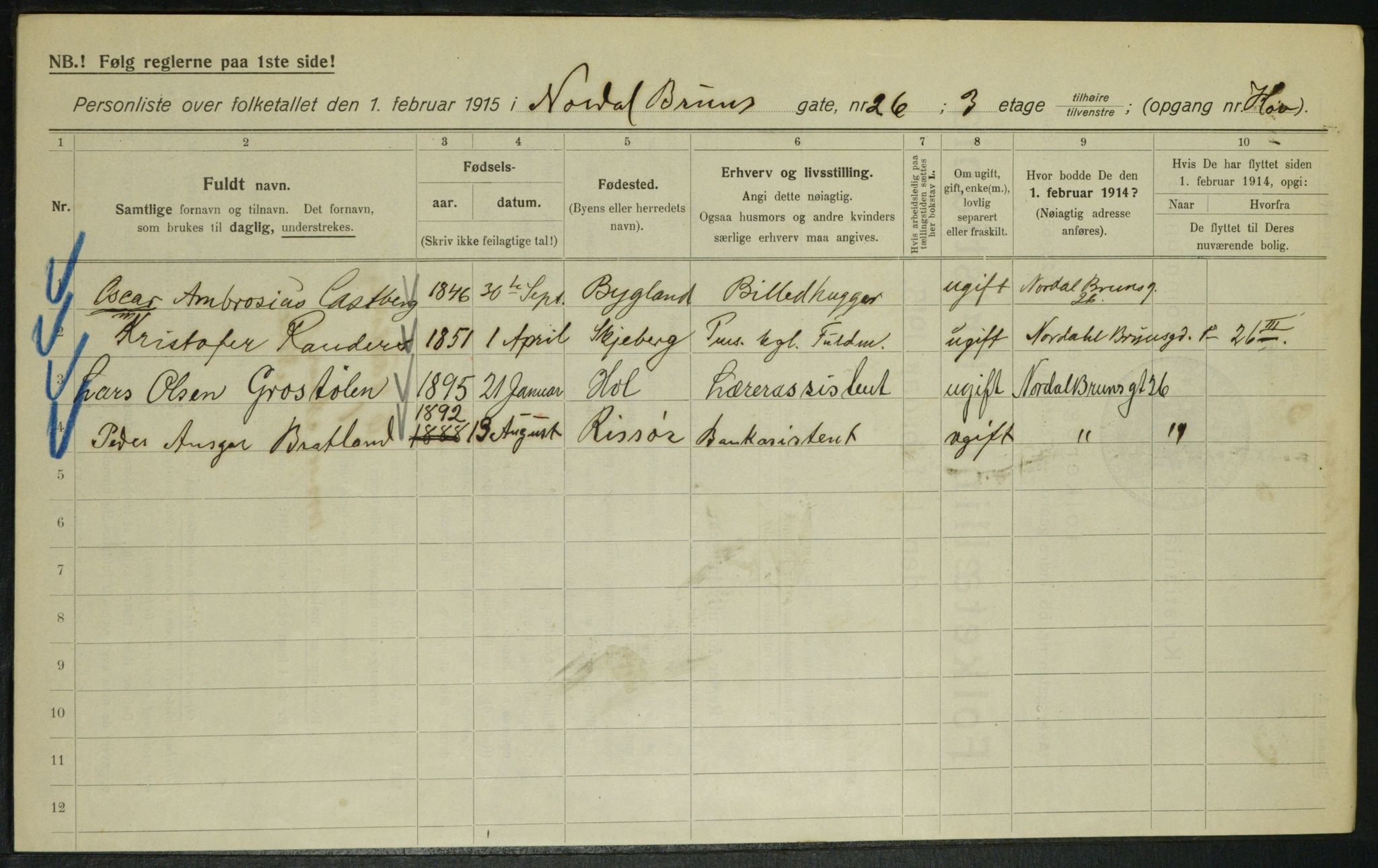 OBA, Municipal Census 1915 for Kristiania, 1915, p. 71824