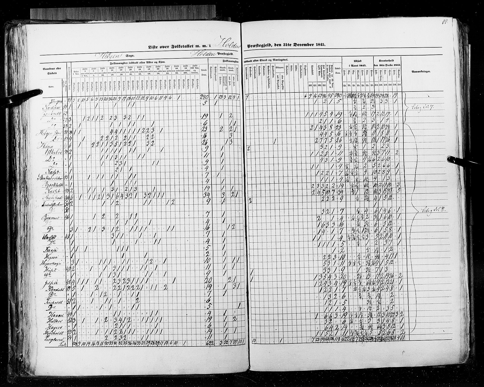 RA, Census 1845, vol. 5: Bratsberg amt og Nedenes og Råbyggelaget amt, 1845, p. 88