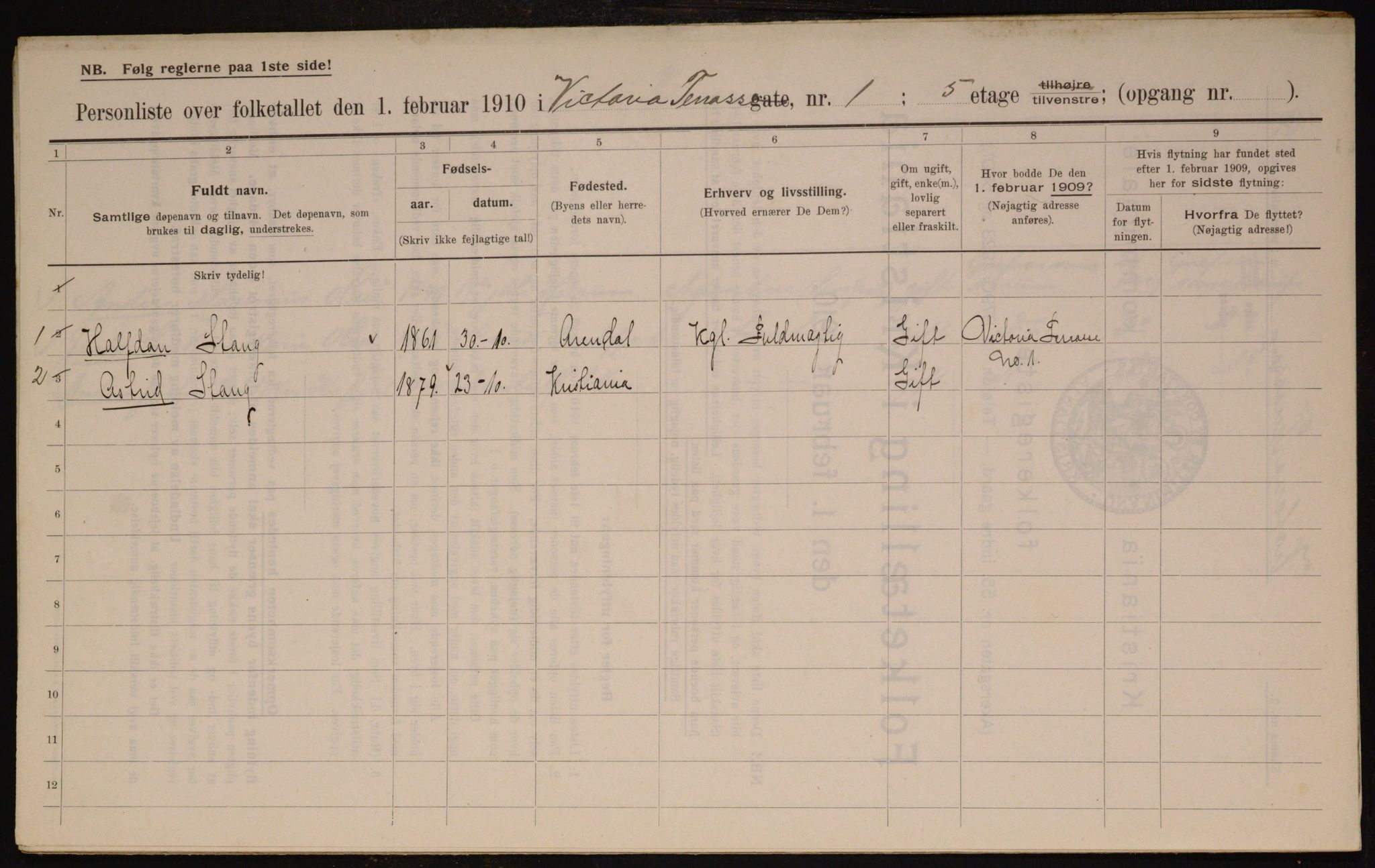 OBA, Municipal Census 1910 for Kristiania, 1910, p. 117091