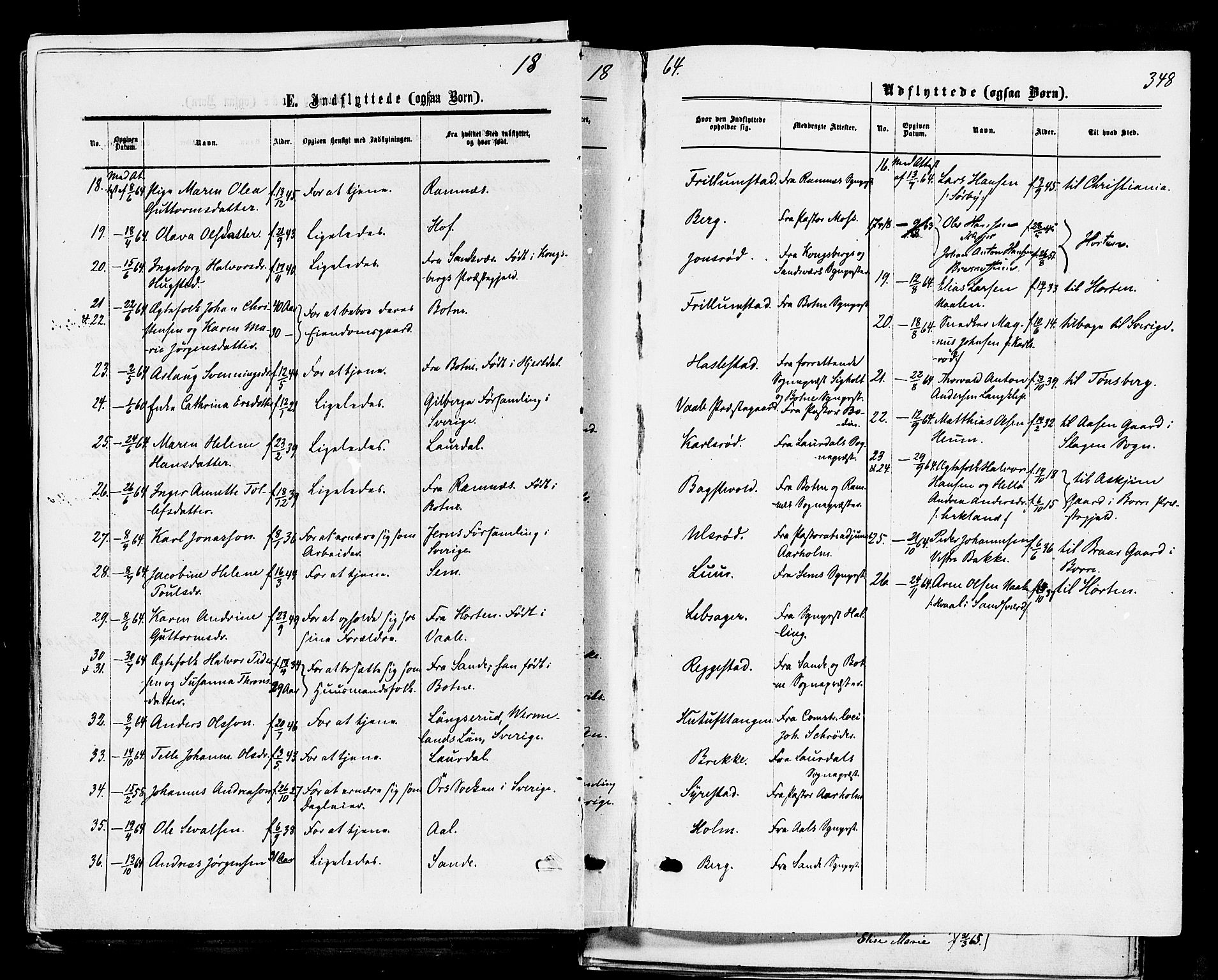 Våle kirkebøker, SAKO/A-334/F/Fa/L0010: Parish register (official) no. I 10, 1861-1877, p. 348