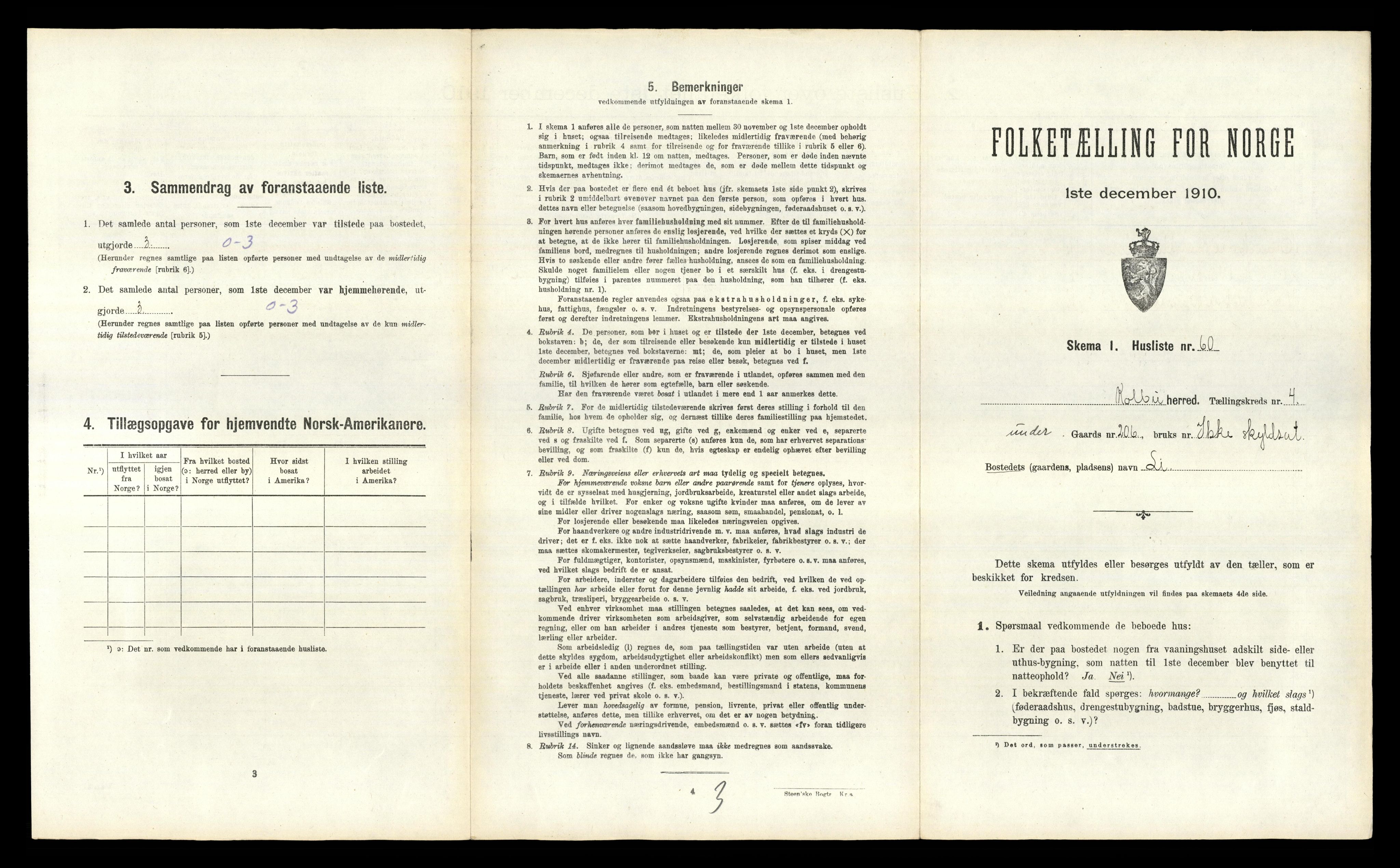 RA, 1910 census for Kolbu, 1910, p. 734