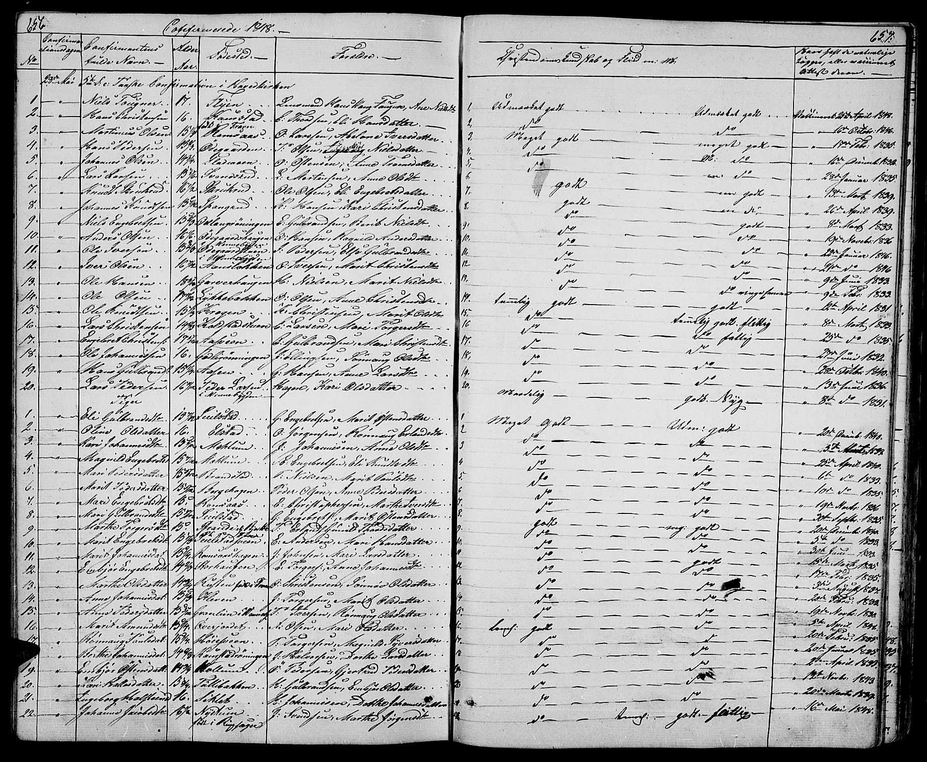 Ringebu prestekontor, AV/SAH-PREST-082/H/Ha/Hab/L0002: Parish register (copy) no. 2, 1839-1853, p. 656-657