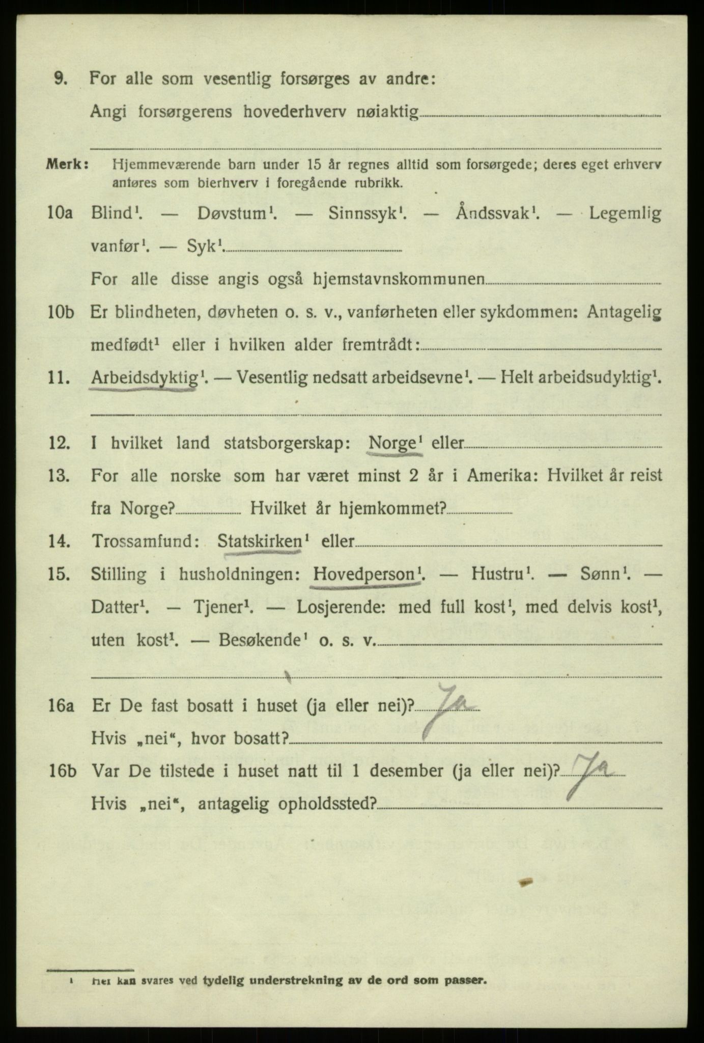 SAB, 1920 census for Hosanger, 1920, p. 4234