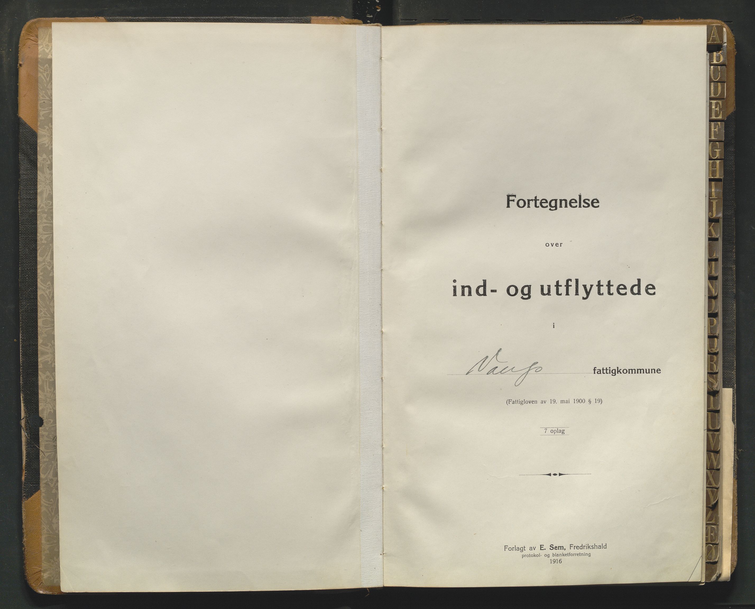 Vang, Hedmark, lensmannskontor, AV/SAH-LHV-018/N/Na/L0003: Protokoll over inn- og utflyttede, 1917-1926