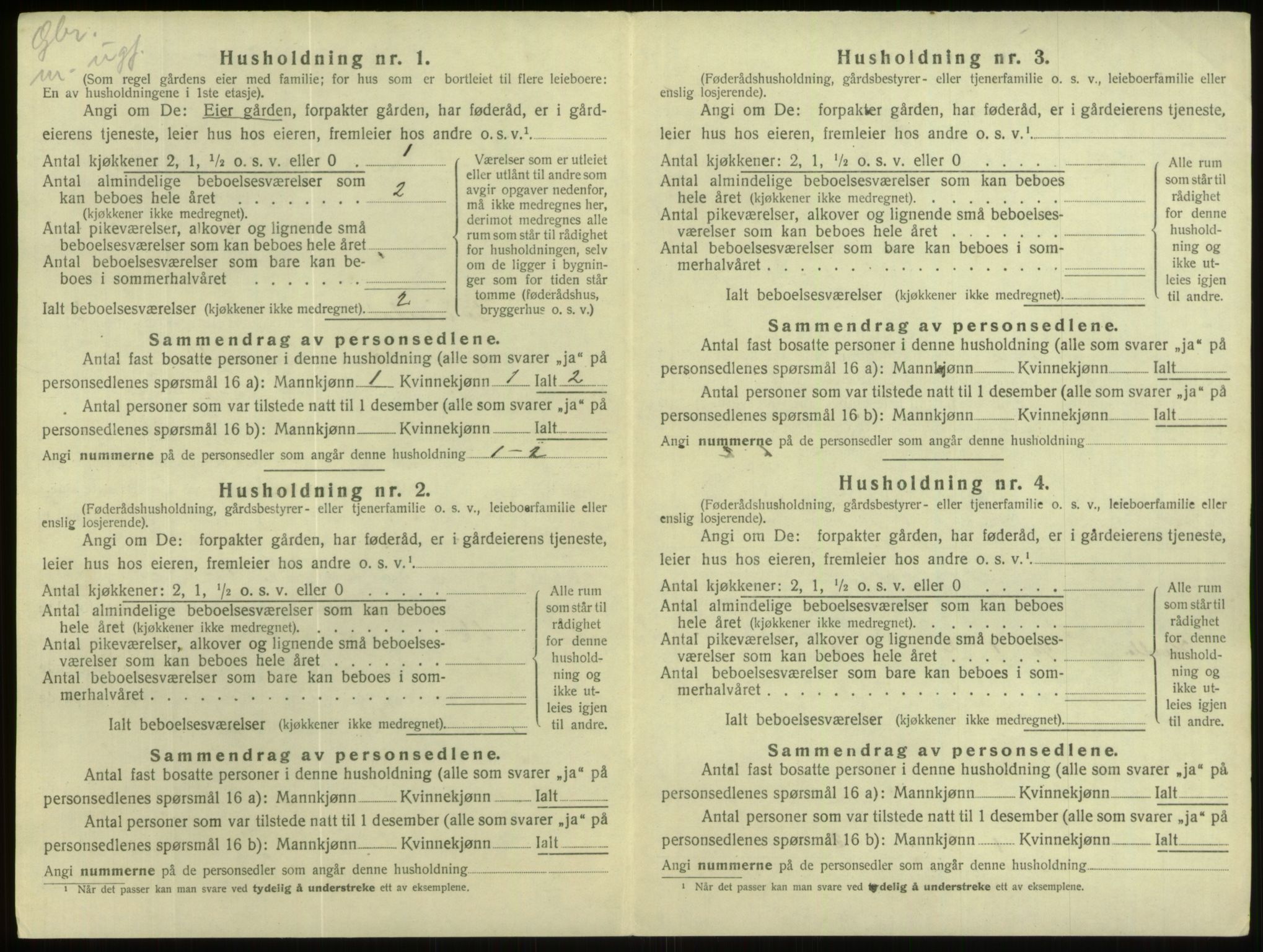 SAB, 1920 census for Hornindal, 1920, p. 118