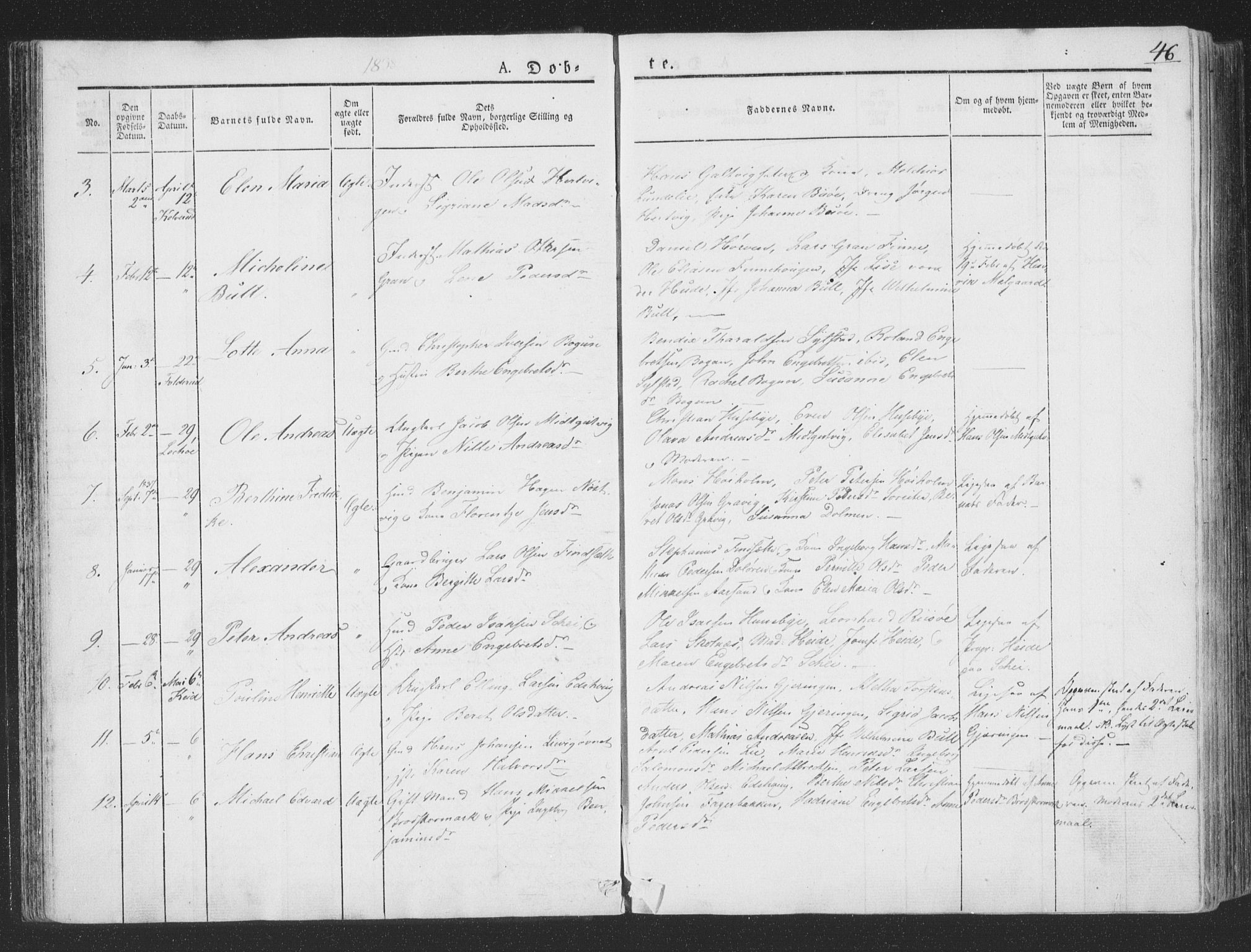 Ministerialprotokoller, klokkerbøker og fødselsregistre - Nord-Trøndelag, AV/SAT-A-1458/780/L0639: Parish register (official) no. 780A04, 1830-1844, p. 46