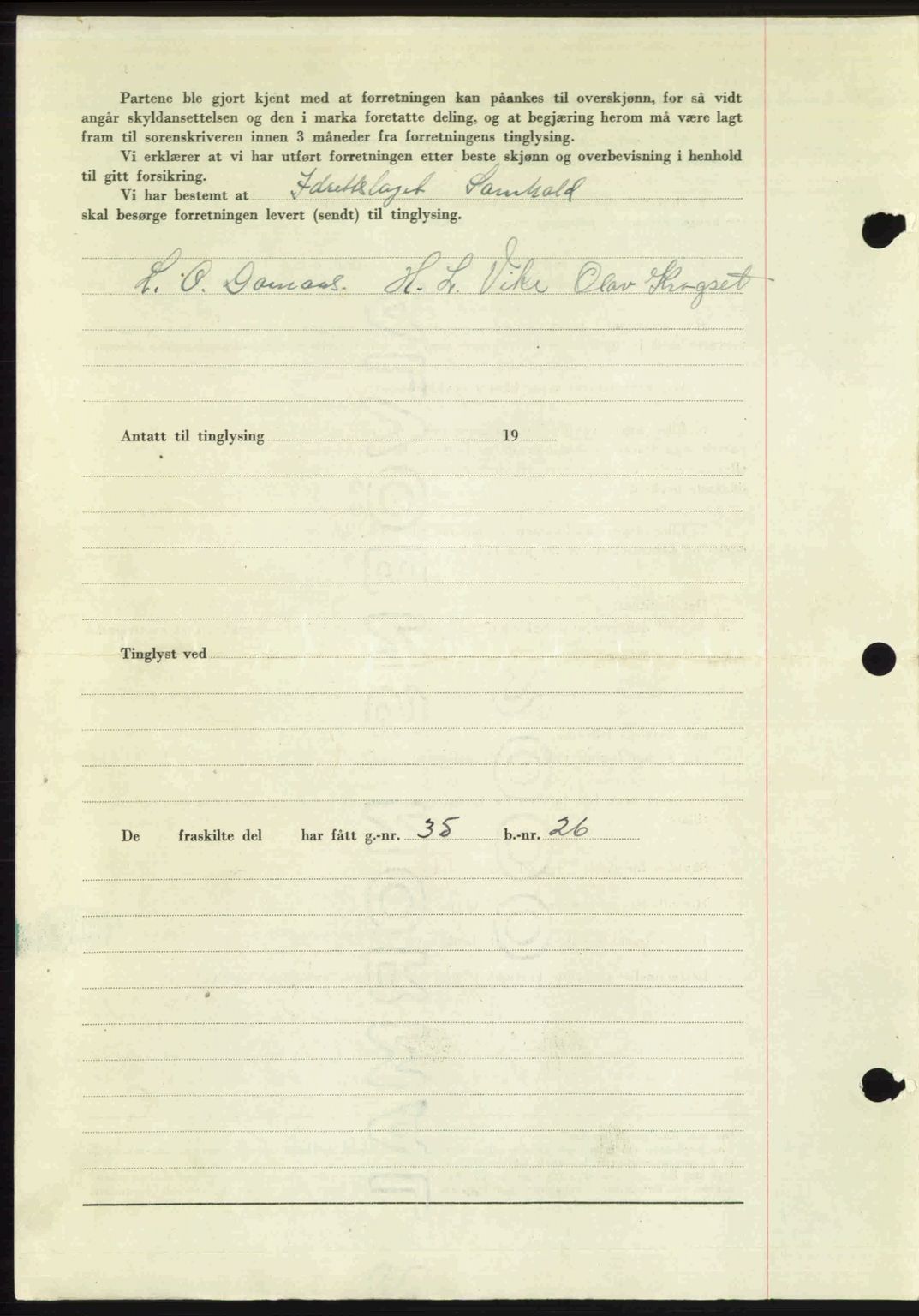 Romsdal sorenskriveri, SAT/A-4149/1/2/2C: Mortgage book no. A24, 1947-1947, Diary no: : 2854/1947