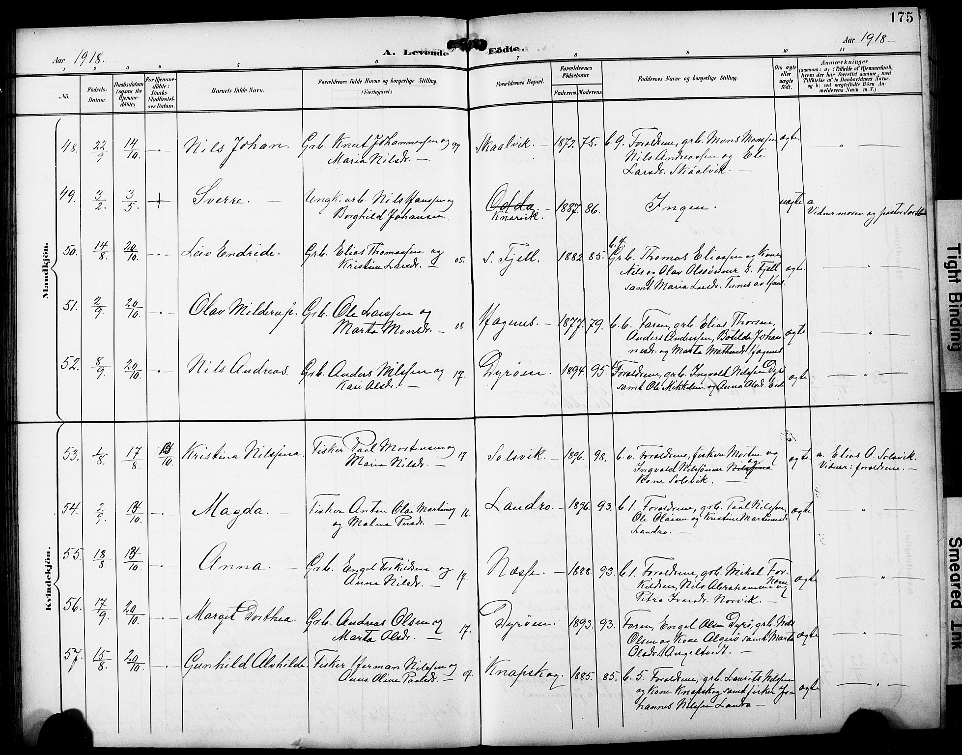 Fjell sokneprestembete, SAB/A-75301/H/Hab: Parish register (copy) no. A 5, 1899-1918, p. 175