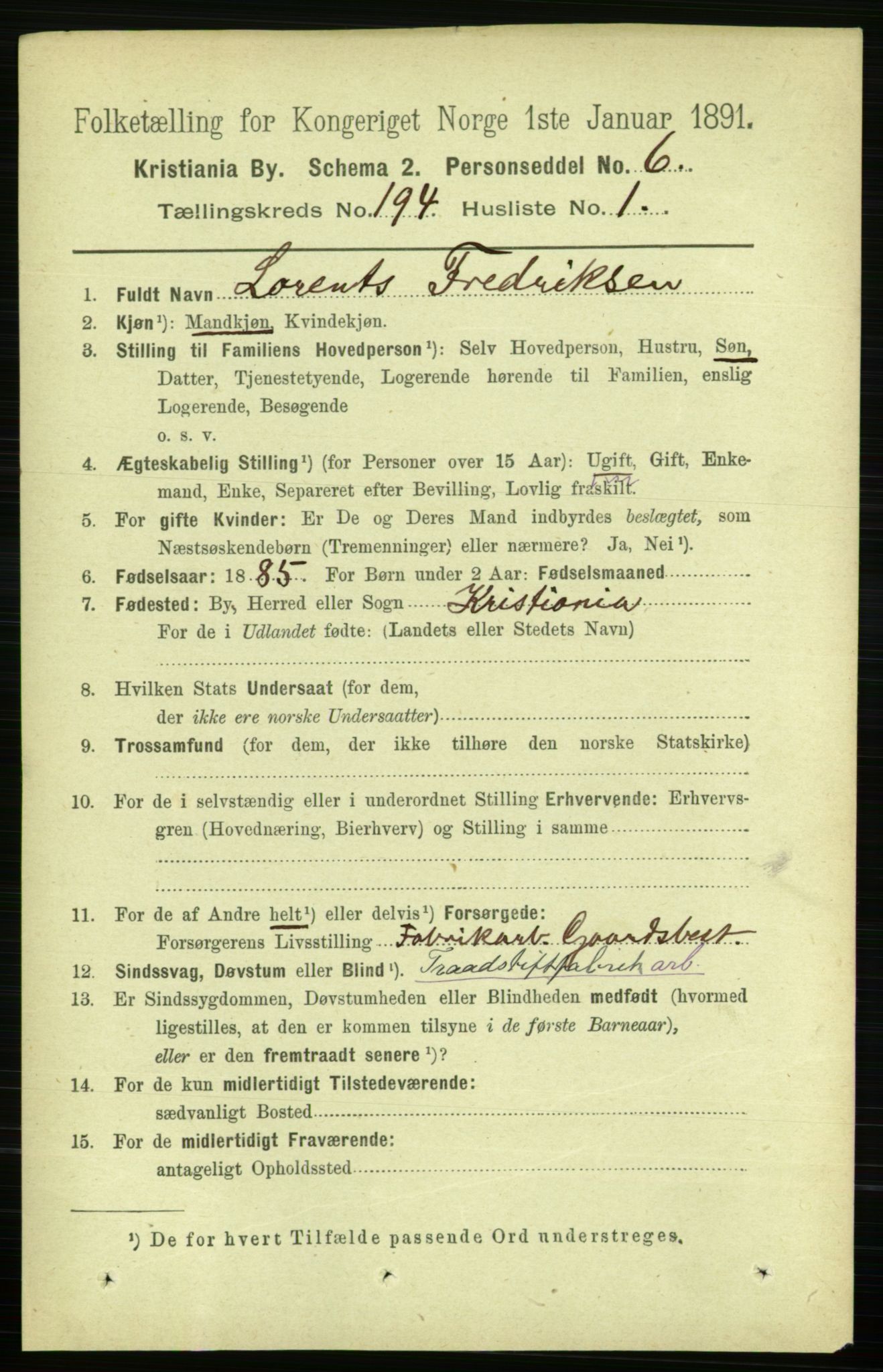 RA, 1891 census for 0301 Kristiania, 1891, p. 116906