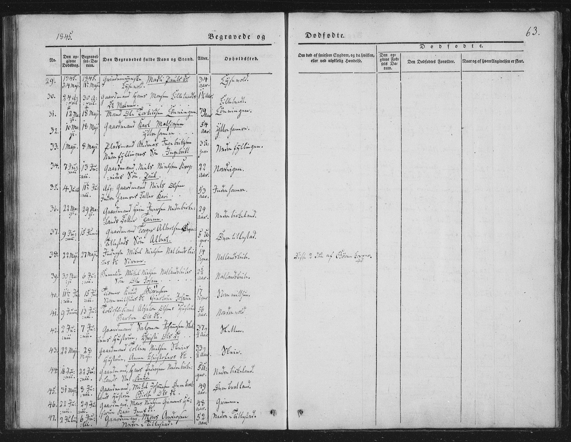 Fana Sokneprestembete, AV/SAB-A-75101/H/Haa/Haaa/L0010: Parish register (official) no. A 10, 1841-1851, p. 63