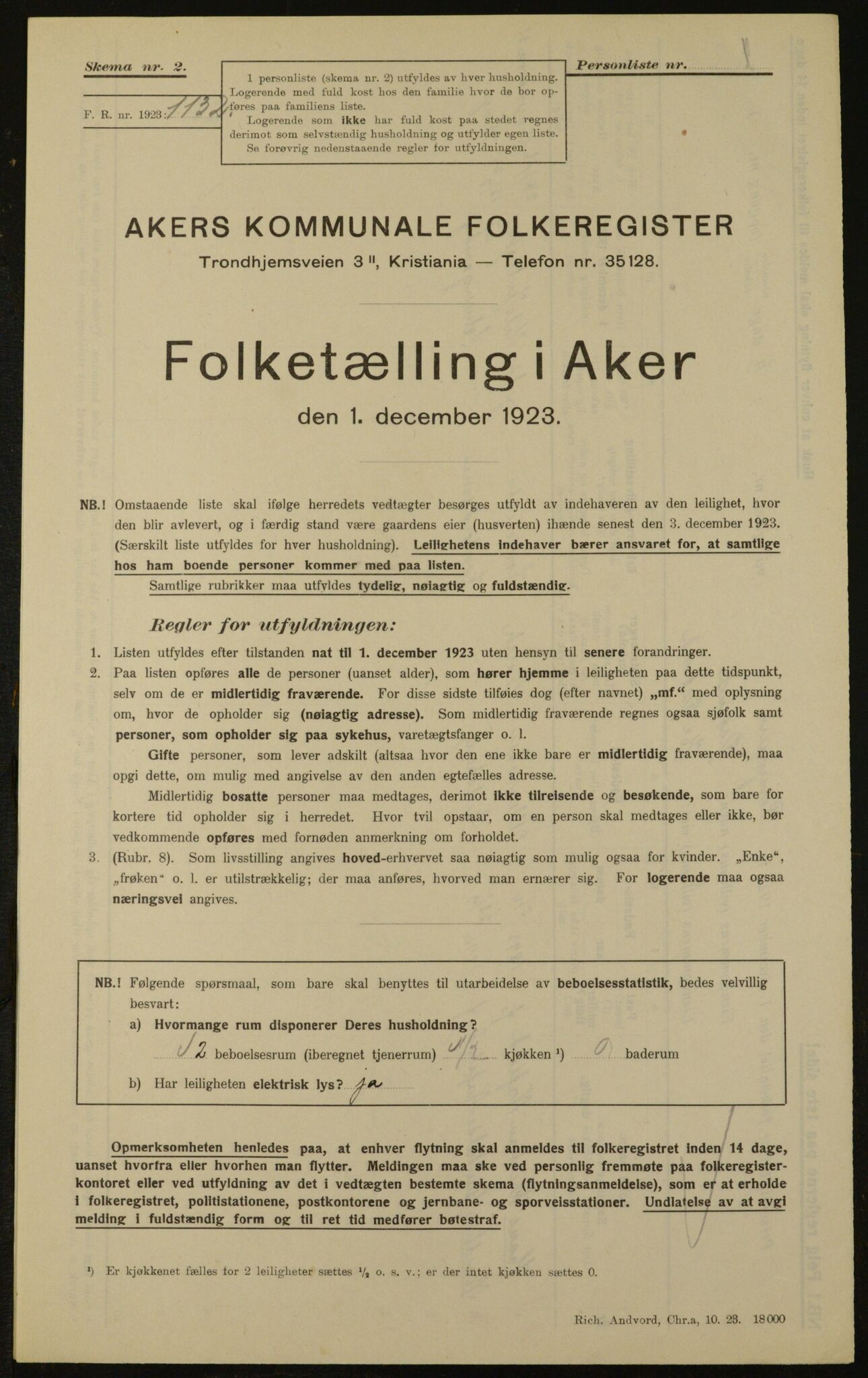 , Municipal Census 1923 for Aker, 1923, p. 29675