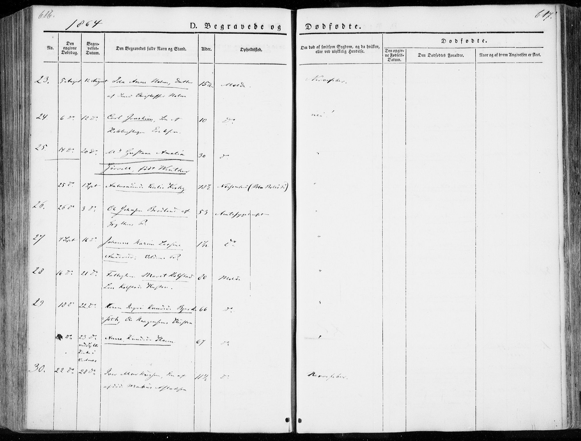 Ministerialprotokoller, klokkerbøker og fødselsregistre - Møre og Romsdal, AV/SAT-A-1454/558/L0689: Parish register (official) no. 558A03, 1843-1872, p. 616-617