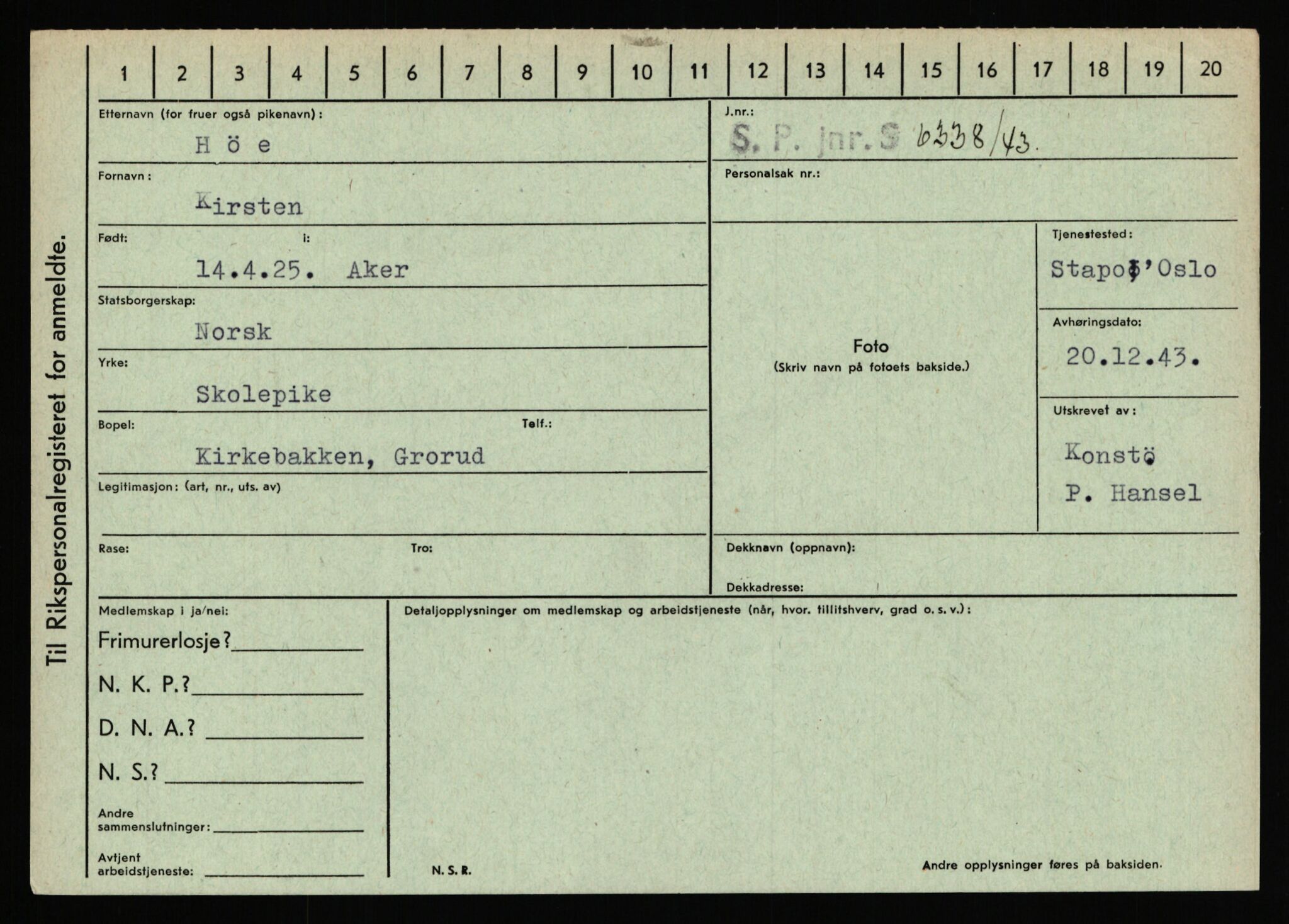 Statspolitiet - Hovedkontoret / Osloavdelingen, AV/RA-S-1329/C/Ca/L0007: Hol - Joelsen, 1943-1945, p. 1641