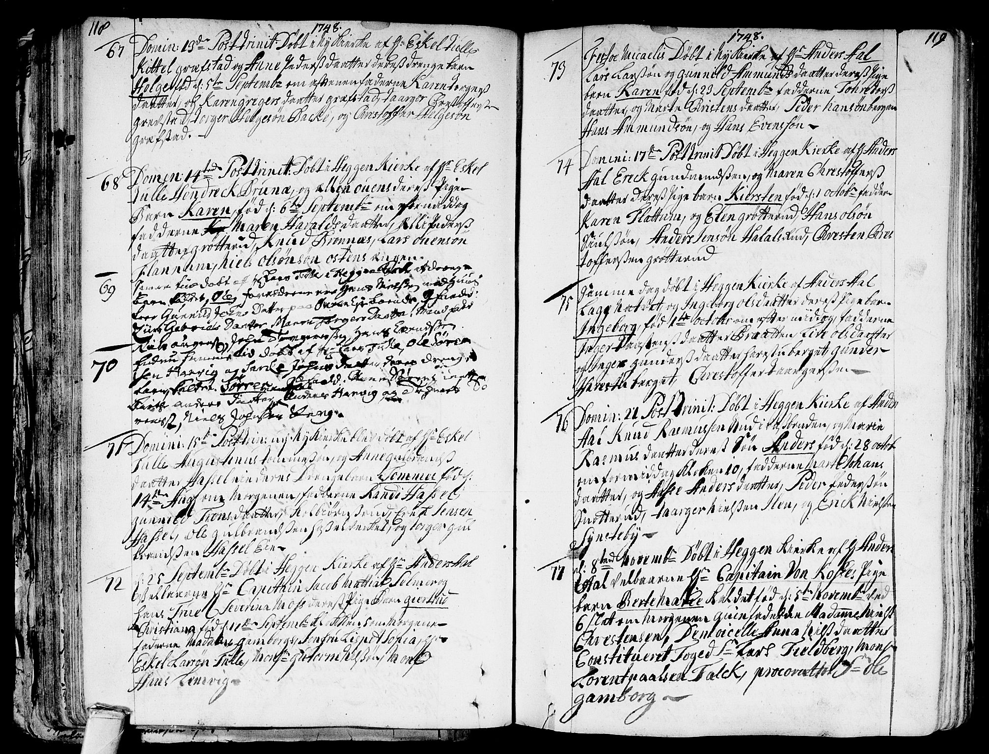Modum kirkebøker, SAKO/A-234/F/Fa/L0002: Parish register (official) no. 2, 1741-1782, p. 118-119